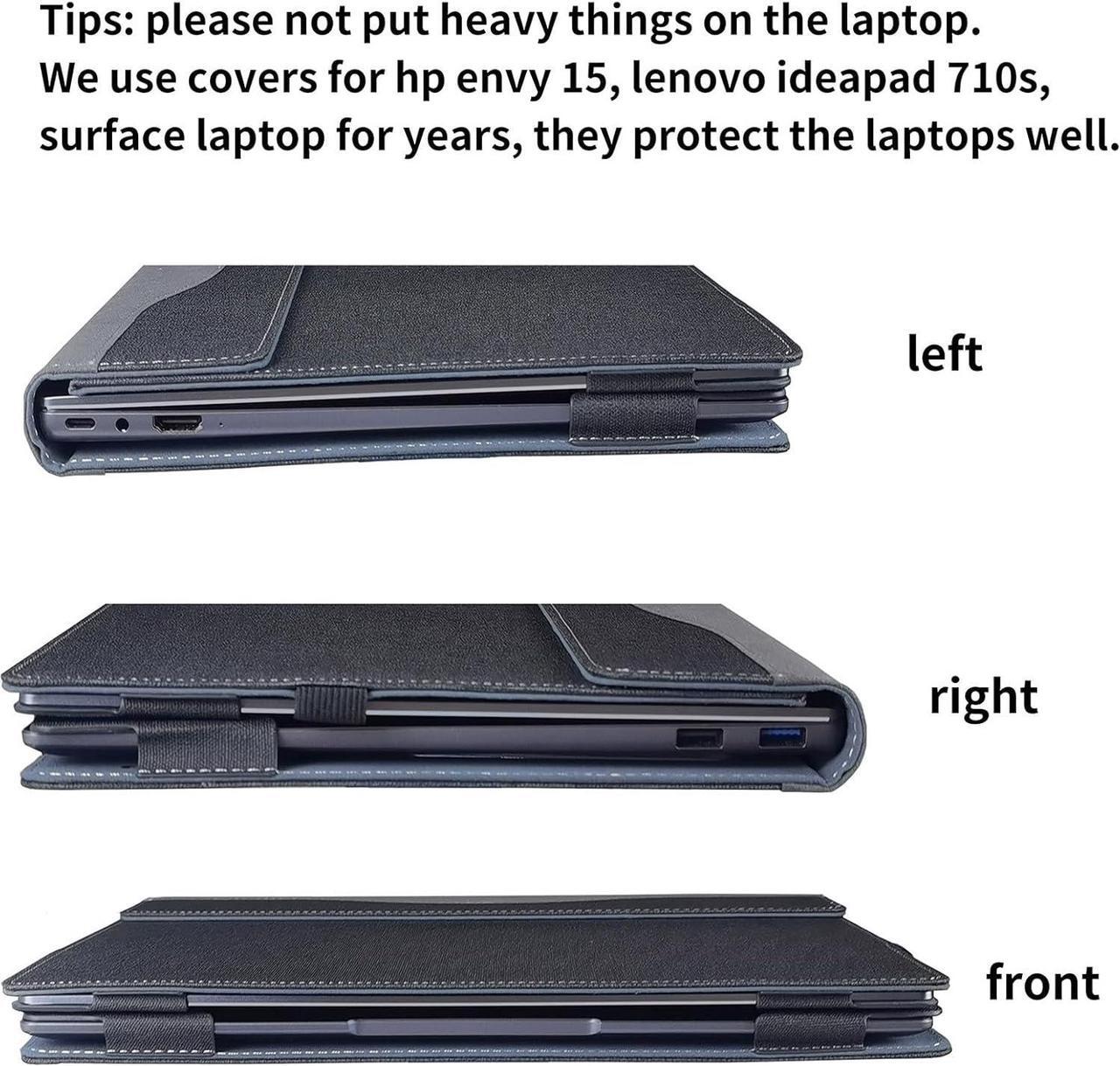 Alt view image 6 of 7 - BONAEVER Laptop Case Cover for 14 inch Lenovo Yoga 9 2-in-1 14ILL10 / 14IMH9 & Yoga 9i 2-in-1 Gen 9 & Yoga Slim 9i Gen 10,PU Leather Notebook PC Protective Sleeve with Pen Holder