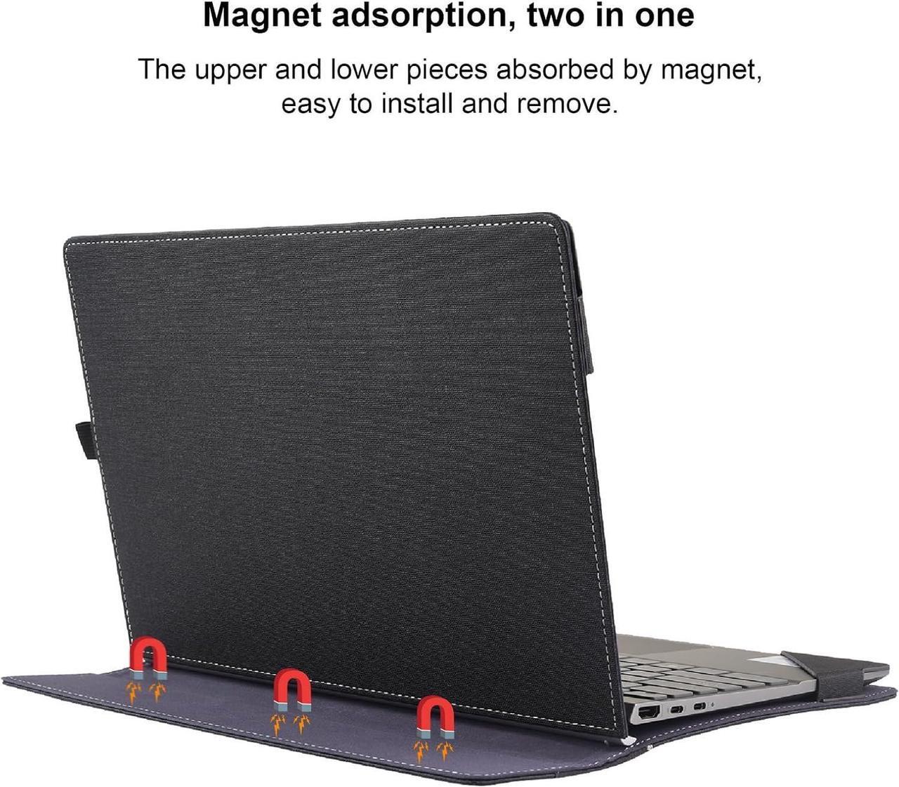 Alt view image 3 of 7 - BONAEVER Laptop Case Cover for 14 inch Lenovo Yoga 9 2-in-1 14ILL10 / 14IMH9 & Yoga 9i 2-in-1 Gen 9 & Yoga Slim 9i Gen 10,PU Leather Notebook PC Protective Sleeve with Pen Holder