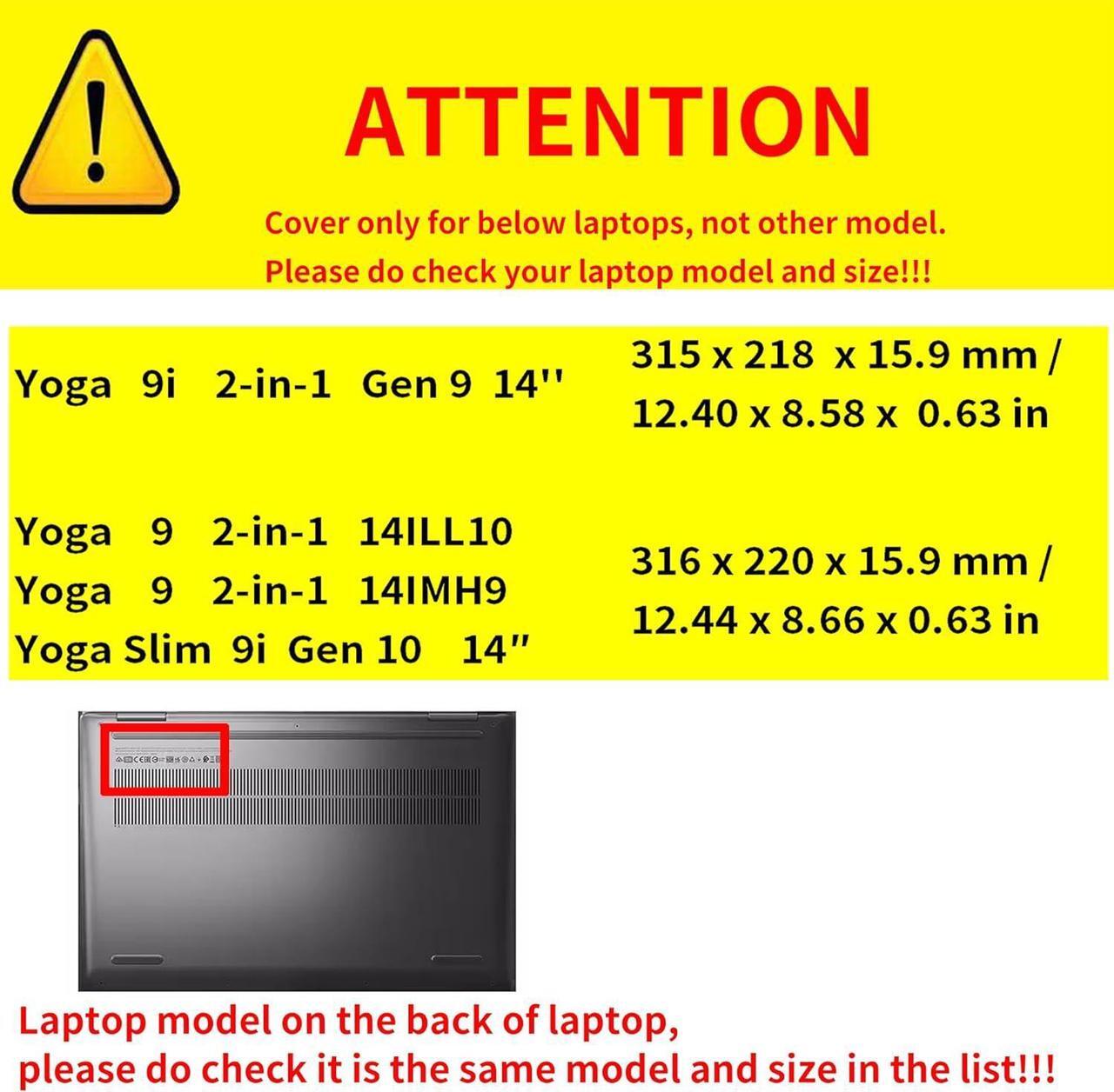 Alt view image 2 of 7 - BONAEVER Laptop Case Cover for 14 inch Lenovo Yoga 9 2-in-1 14ILL10 / 14IMH9 & Yoga 9i 2-in-1 Gen 9 & Yoga Slim 9i Gen 10,PU Leather Notebook PC Protective Sleeve with Pen Holder