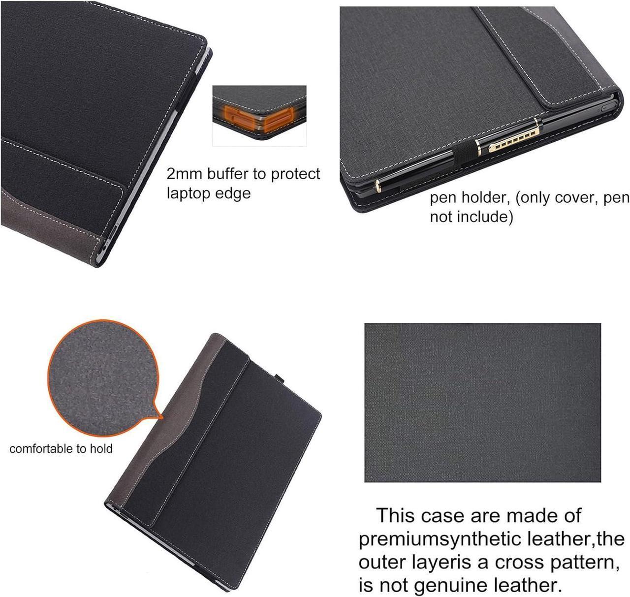 Alt view image 4 of 7 - BONAEVER Laptop Case Cover for 14 inch Lenovo Yoga 9 2-in-1 14ILL10 / 14IMH9 & Yoga 9i 2-in-1 Gen 9 & Yoga Slim 9i Gen 10,PU Leather Notebook PC Protective Sleeve with Pen Holder