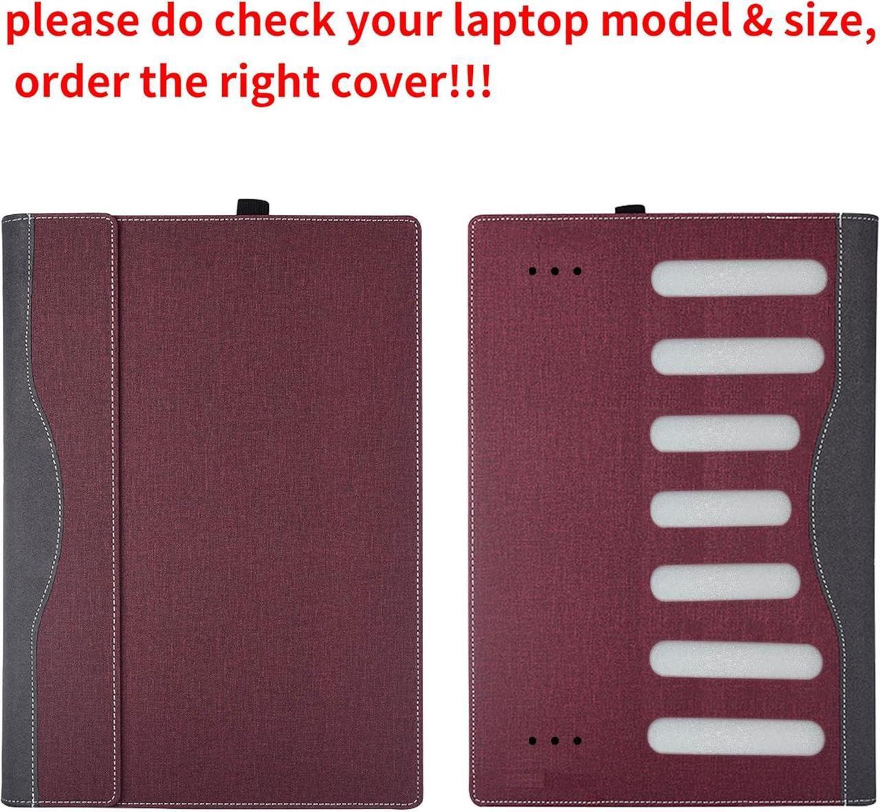 Alt view image 3 of 7 - BONAEVER Laptop Case Cover for 14 inch Lenovo Yoga 9 2-in-1 14ILL10 / 14IMH9 & Yoga 9i 2-in-1 Gen 9 & Yoga Slim 9i Gen 10,PU Leather Notebook PC Protective Sleeve with Pen Holder Wine Red
