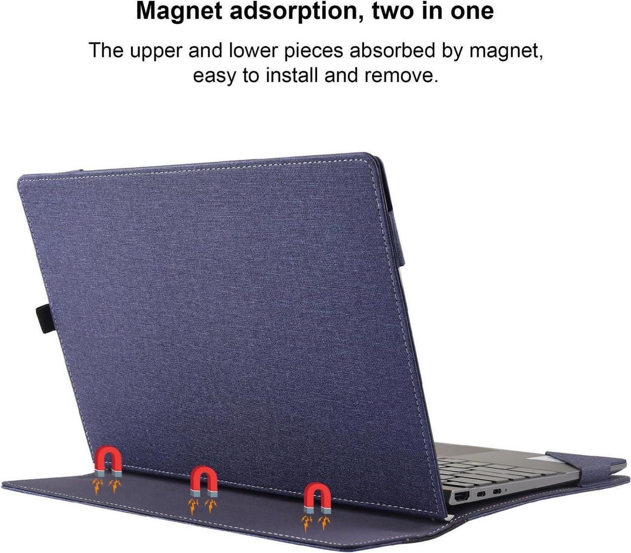 Alt view image 3 of 7 - BONAEVER Laptop Case Cover for Lenovo 16" IdeaPad 5i 2-in-1 Gen 9 for IdeaPad 5 2-in-1 16IRU9 16AHP9 [Not fit Other Models] Detachable Notebook Sleeve Computer Bag PU with Heat Dissipation Hole Blue