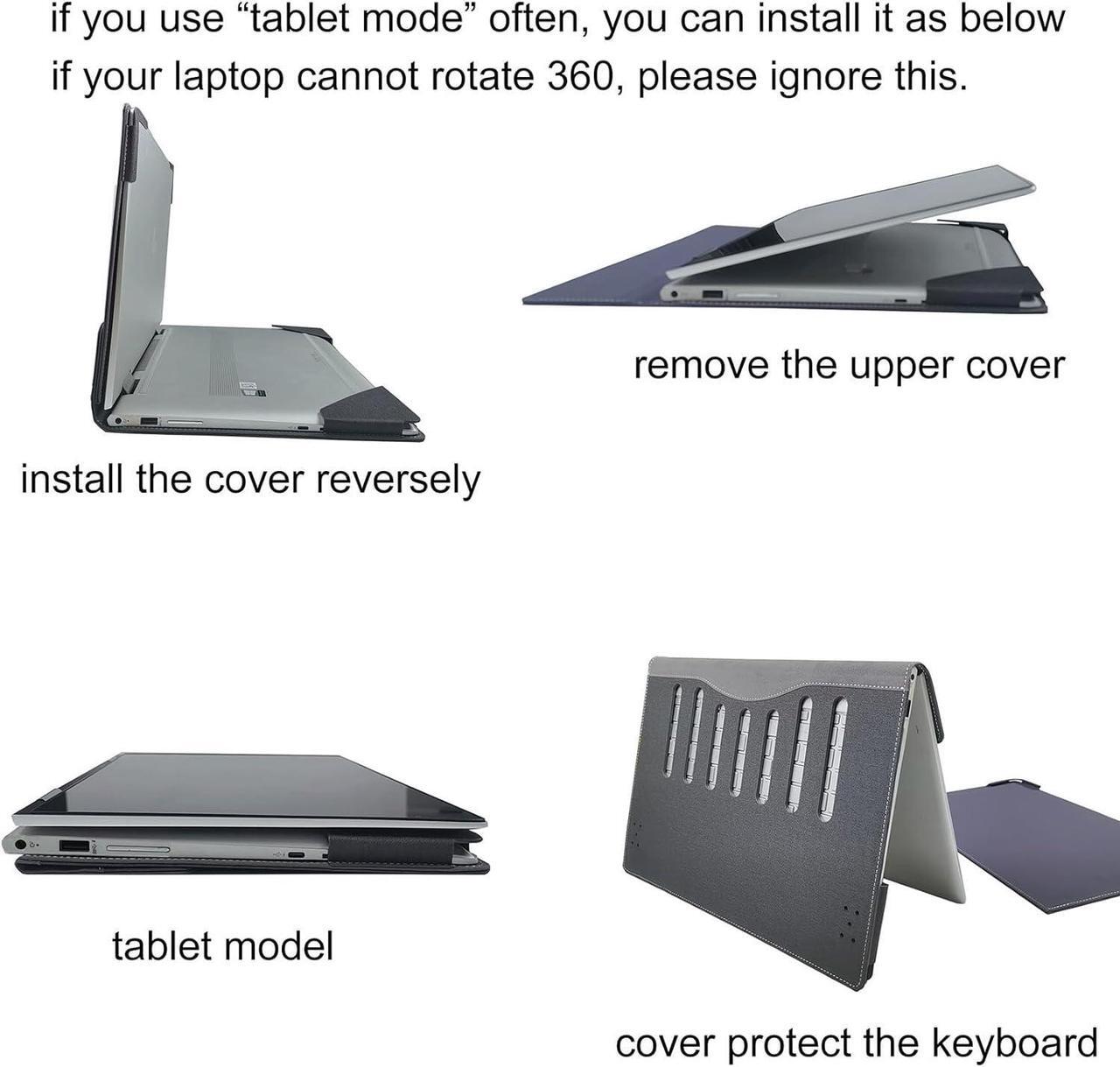 Alt view image 7 of 7 - BONAEVER Laptop Case Cover for Lenovo 16" IdeaPad 5i 2-in-1 Gen 9 for IdeaPad 5 2-in-1 16IRU9 16AHP9 [Not fit Other Models] Detachable Notebook Sleeve Computer Bag PU with Heat Dissipation Hole Blue