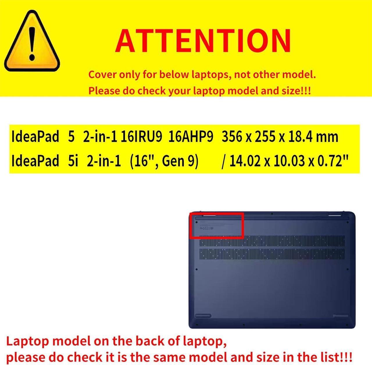 Alt view image 2 of 7 - BONAEVER Laptop Case Cover for Lenovo 16" IdeaPad 5i 2-in-1 Gen 9 for IdeaPad 5 2-in-1 16IRU9 16AHP9 [Not fit Other Models] Detachable Notebook Sleeve Computer Bag PU with Heat Dissipation Hole Blue