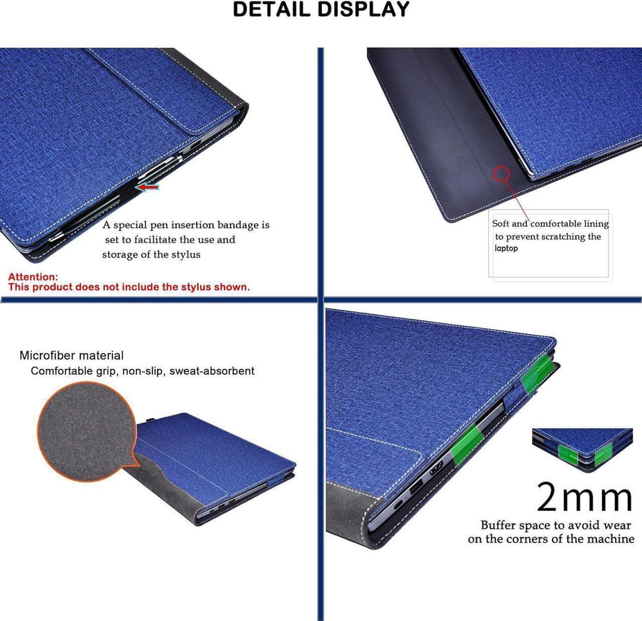 Alt view image 6 of 7 - BONAEVER Laptop Case Cover for Lenovo 16" IdeaPad 5i 2-in-1 Gen 9 for IdeaPad 5 2-in-1 16IRU9 16AHP9 [Not fit Other Models] Detachable Notebook Sleeve Computer Bag PU with Heat Dissipation Hole Blue