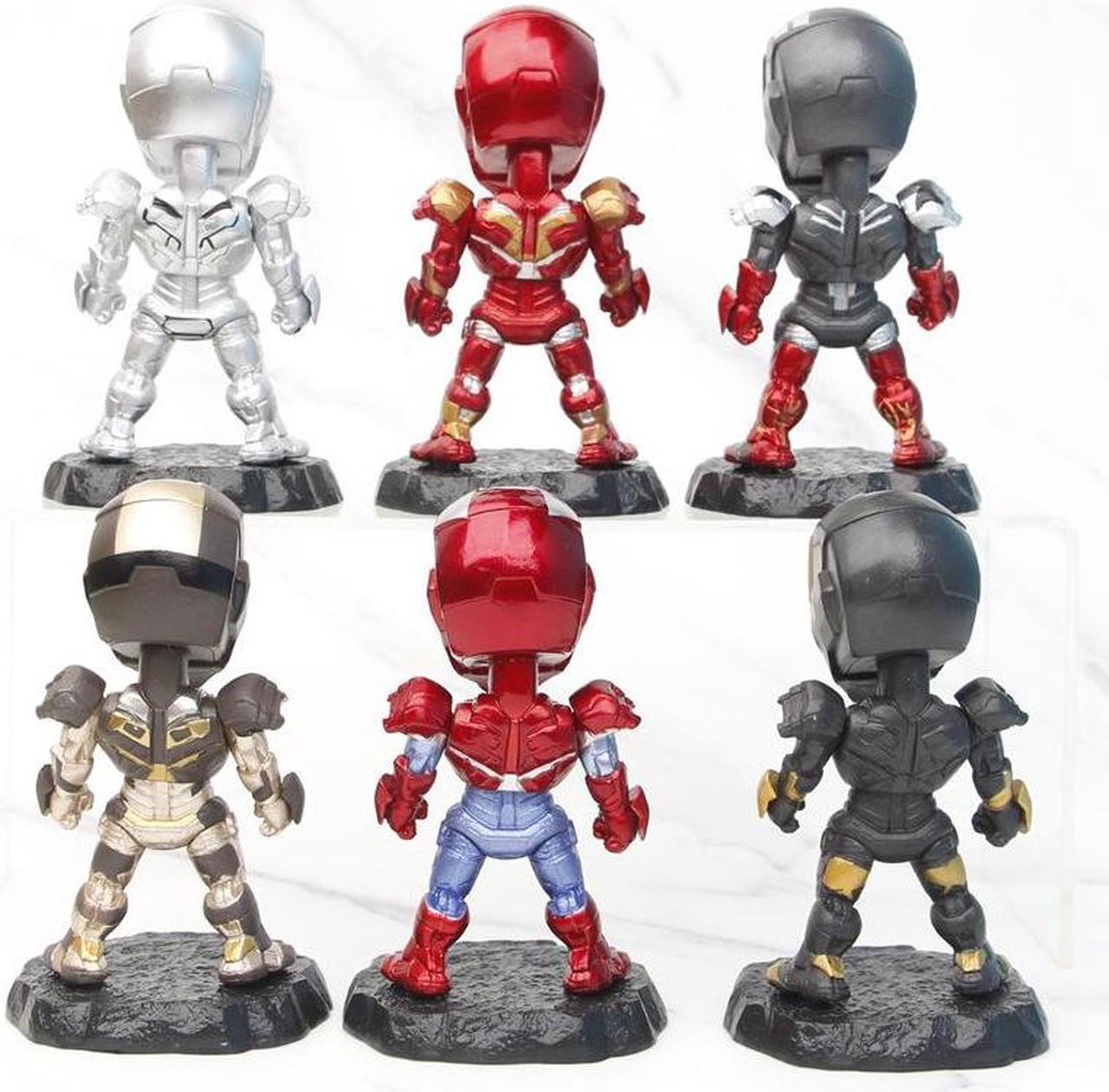Alt view image 2 of 4 - 6pcs Avengers Mark Armour Iron Man model handheld car desktop decoration