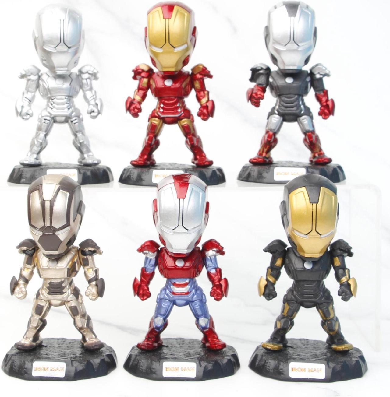 Main image of 6pcs Avengers Mark Armour Iron Man model handheld car desktop decoration