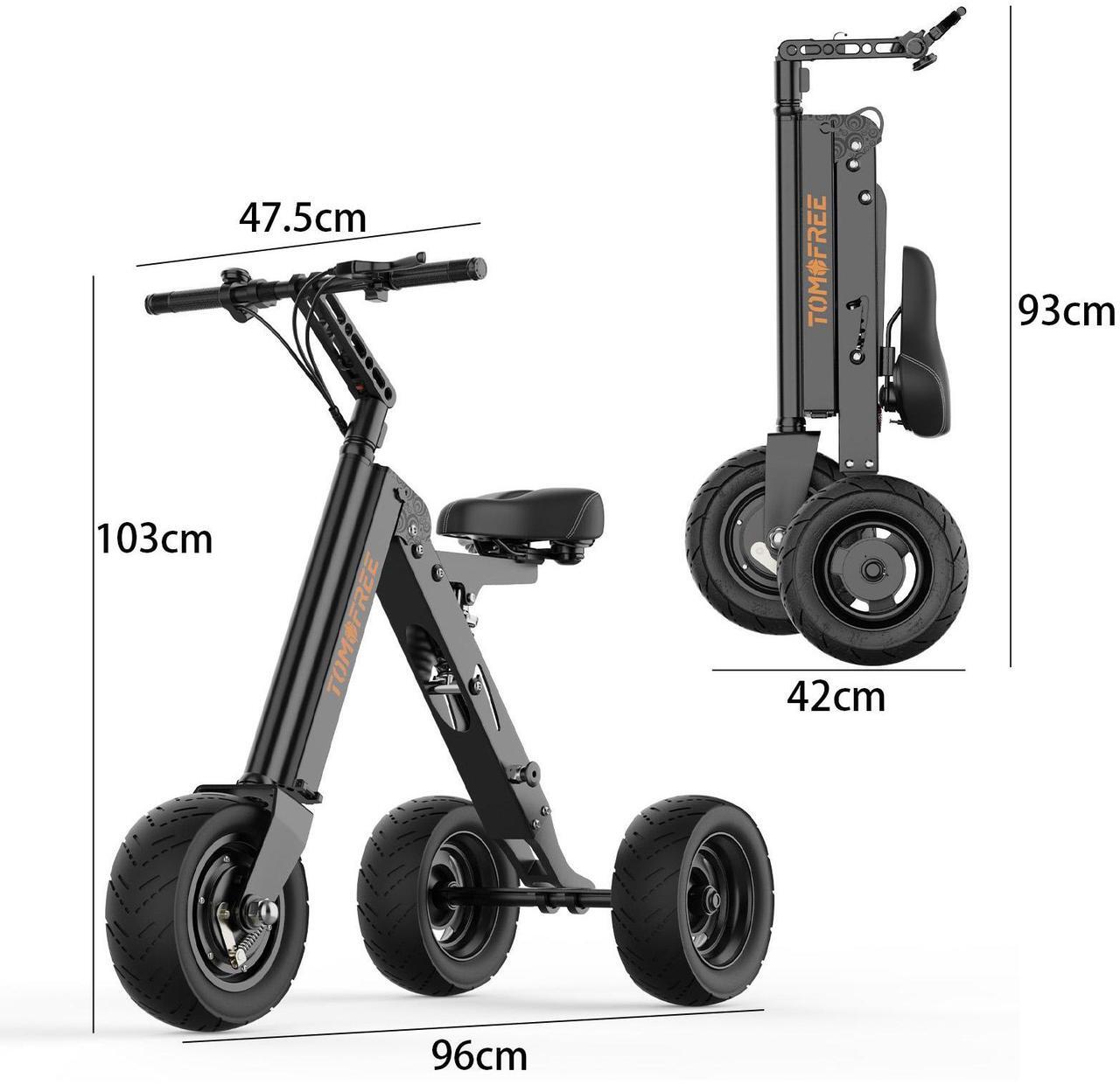 Alt view image 7 of 7 - K7Pro 3 Wheel Foldable E-Scooter 36V 7.5AH Battery 250W Motor 15Mph 15Miles