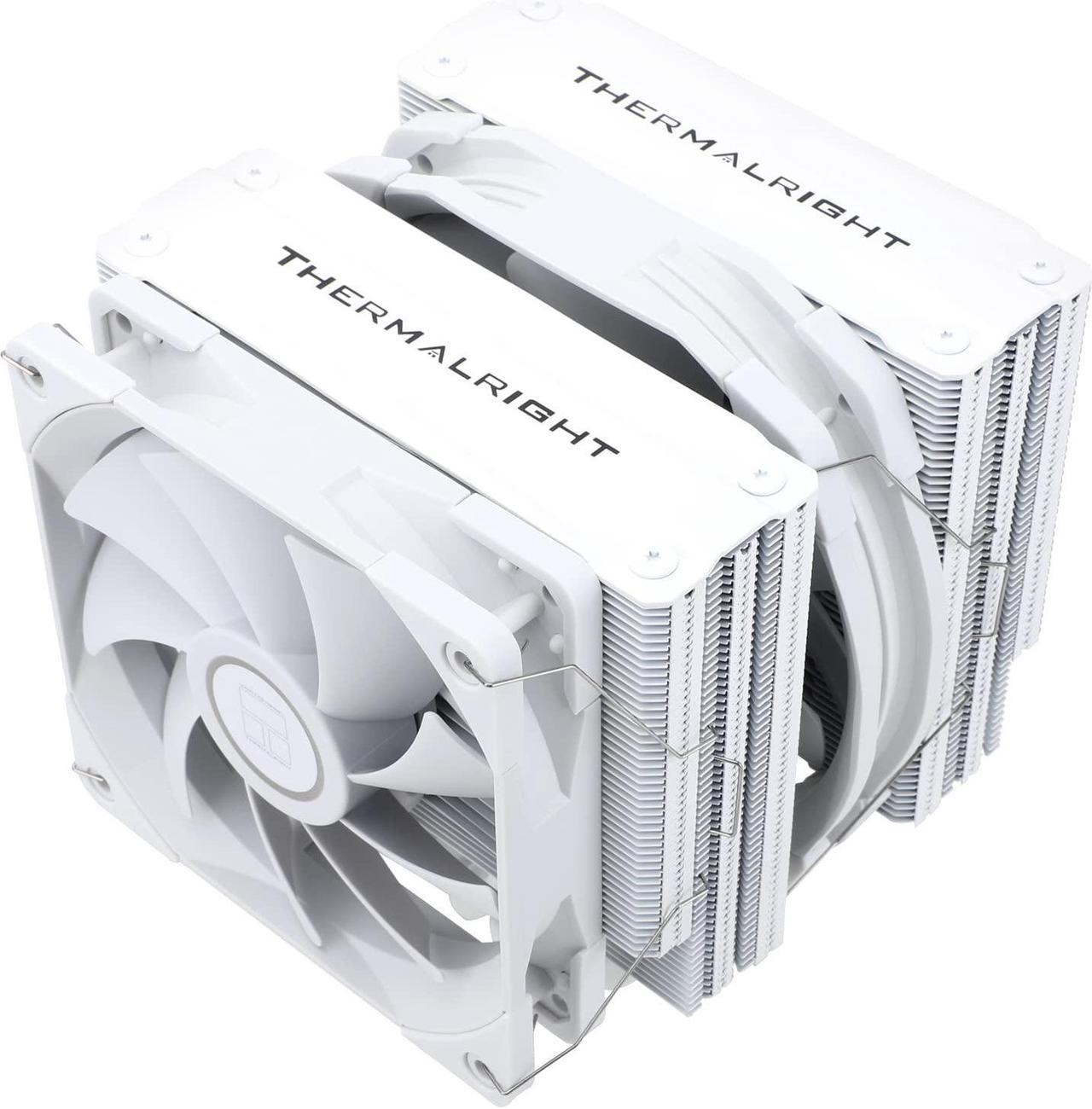 Thermalright FS140 White V3 CPU Cooler 140mm Dual Towers, 4 Heat Pipes, TL-C12 and TL-D14W PWM Fan, Aluminium Heatsink Cover, AGHP Technology, for AMD AM4/AM5/Intel 1150/1151/1155/1156/1200/2011/2066