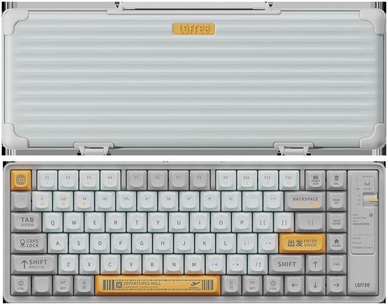 Lofree  84 Keys BT Retro Wireless Keyboard Portable Mechanical Keyboard With Protective Cover - Grey