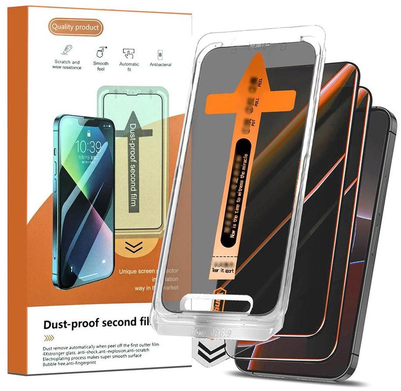 Main image of SHANJIGUANG HD Tempered Glass Screen Protector 1pc,Automatic Dust Removal Free of Bubbles Easy to Install Dust-Proof Compatible with iPhone15/16,15pro/16pro iPhone15pro HD 1PC