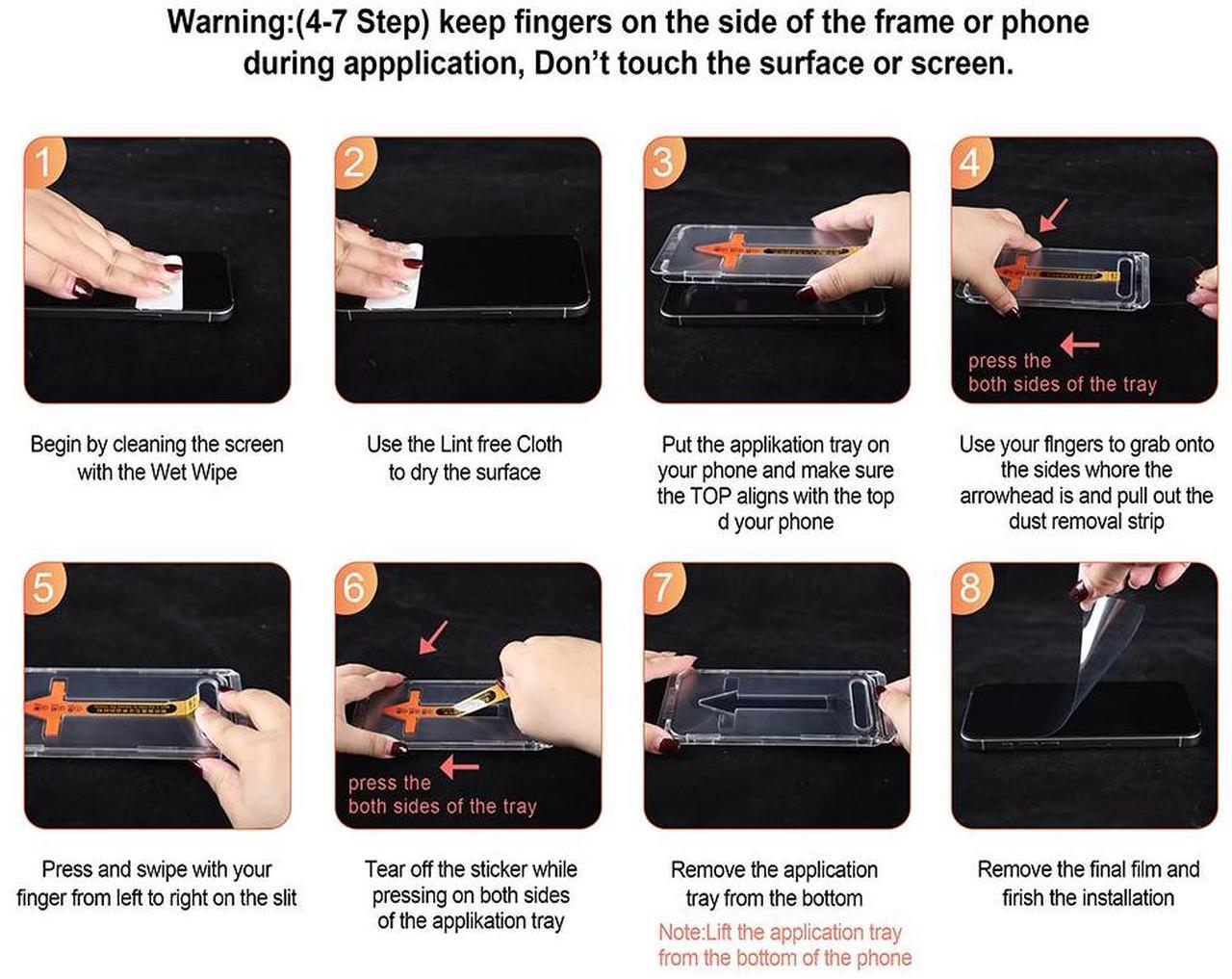 Alt view image 6 of 6 - SHANJIGUANG HD Tempered Glass Screen Protector 1pc,Automatic Dust Removal Free of Bubbles Easy to Install Dust-Proof Compatible with iPhone15/16,15pro/16pro iPhone15pro HD 1PC