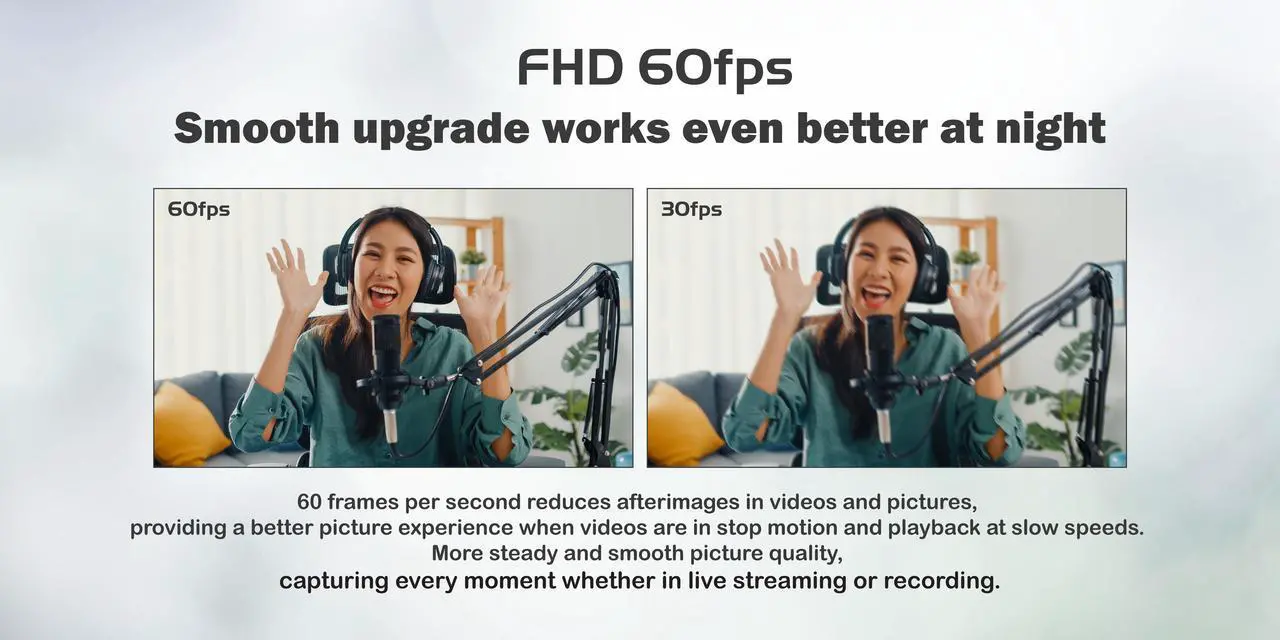 Alt view image 4 of 7 - Archgon  Webcam Full HD 1080P/60fps Streaming Low-Light Correction Wide-Angle Lens Webcam with Dual Omni-Directional Microphone, Privacy Cover and Tripod Compatible with Teams Skype and Zoom (C6206)