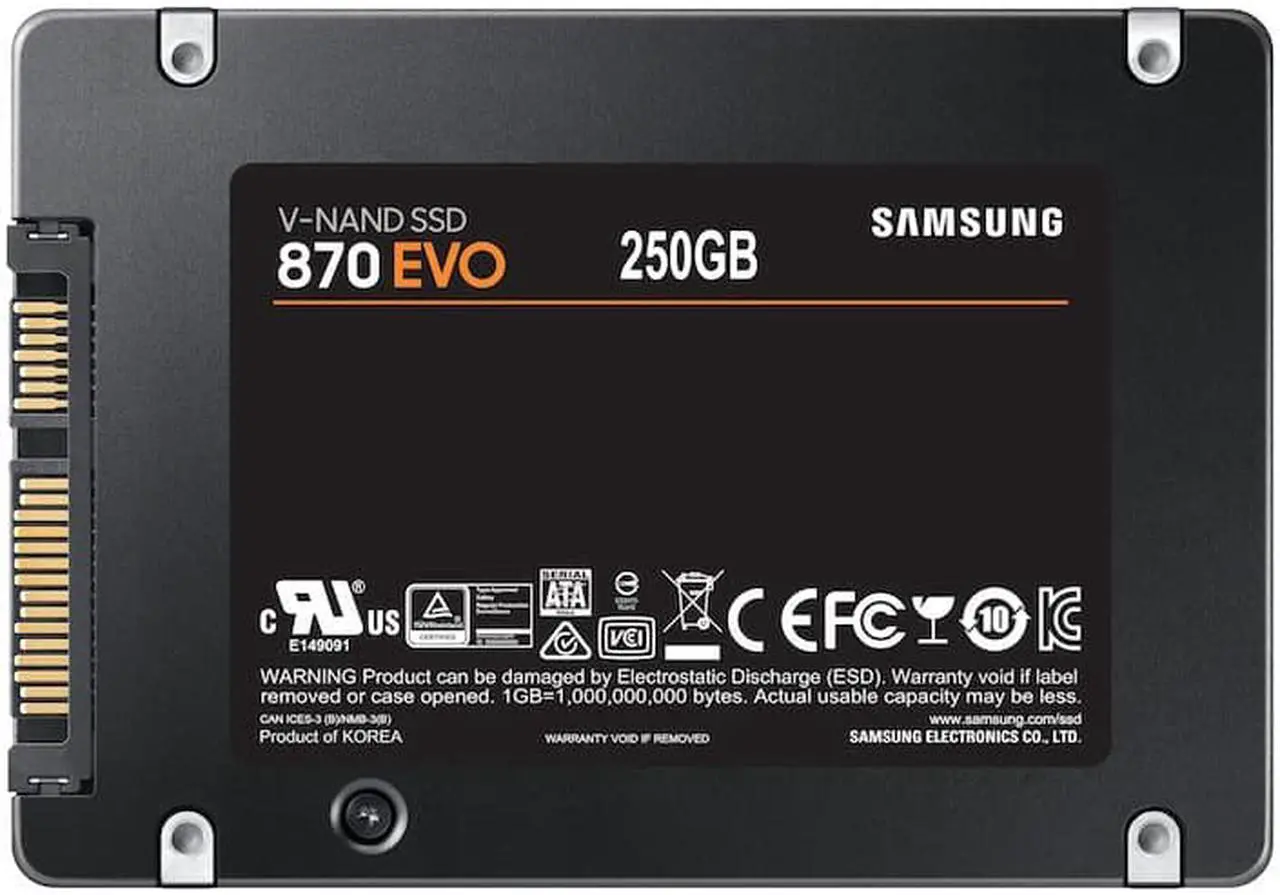 Alt view image 2 of 6 - SAMSUNG 870 EVO SATA SSD 250GB 2.5 Internal Solid State Drive, Upgrade Desktop PC or Laptop Memory and Storage for IT Pros, Creators, Everyday Users, MZ-77E250B