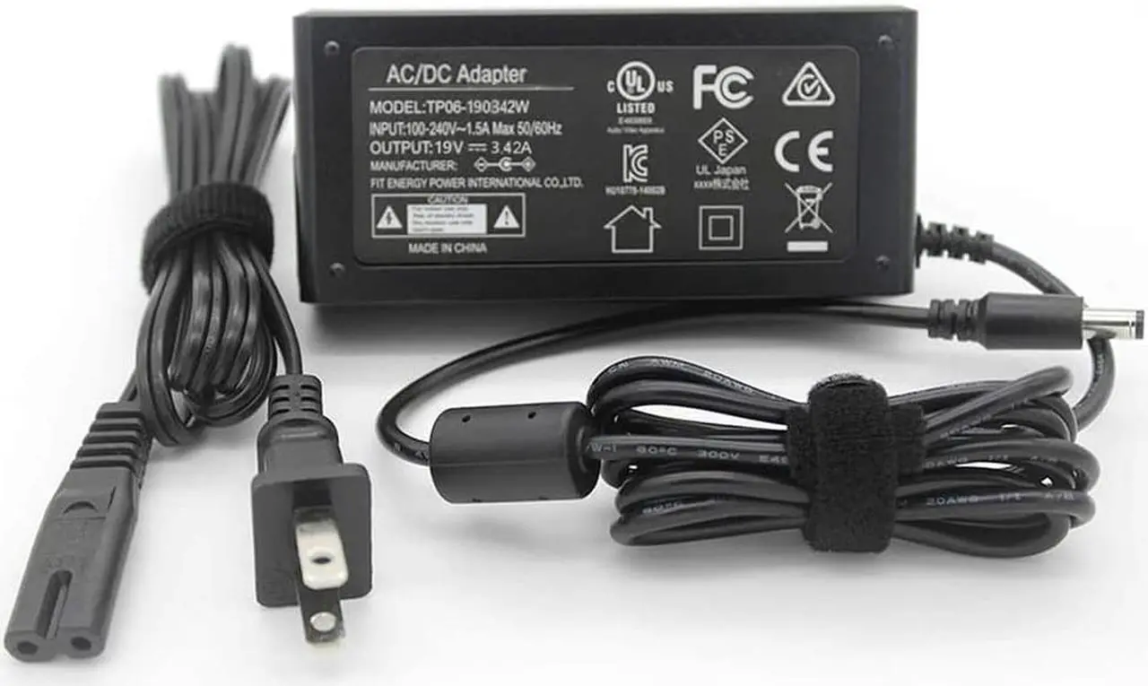 Main image of 19V Monitor Power Supply Adapter for Asus 22'' 23'' 24'' 27'' VX238H VX238H-W VX228 VX228H VX248 VX248H Backlight LED G-SYNC Gaming Monitor MX279H VX239H VX279H, UL-Listed 65W AC Charger Cord