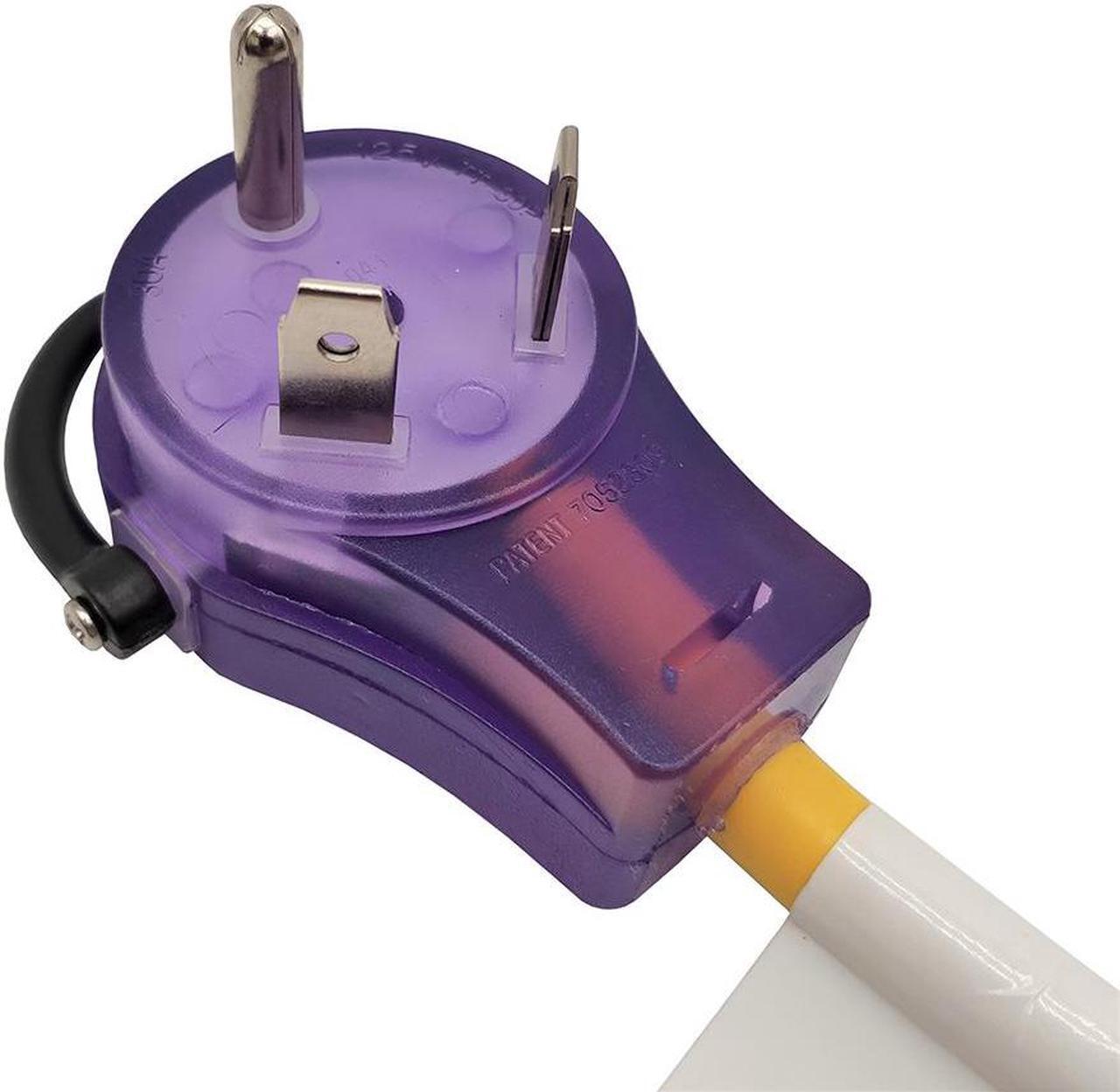 Alt view image 2 of 3 - Parkworld 885880B RV 30A to (3)15A Household Tri Outlet Adapter Cord 125V, TT-30P male with handle and lighted to (3)5-15R Tri-outlet 2 ft.