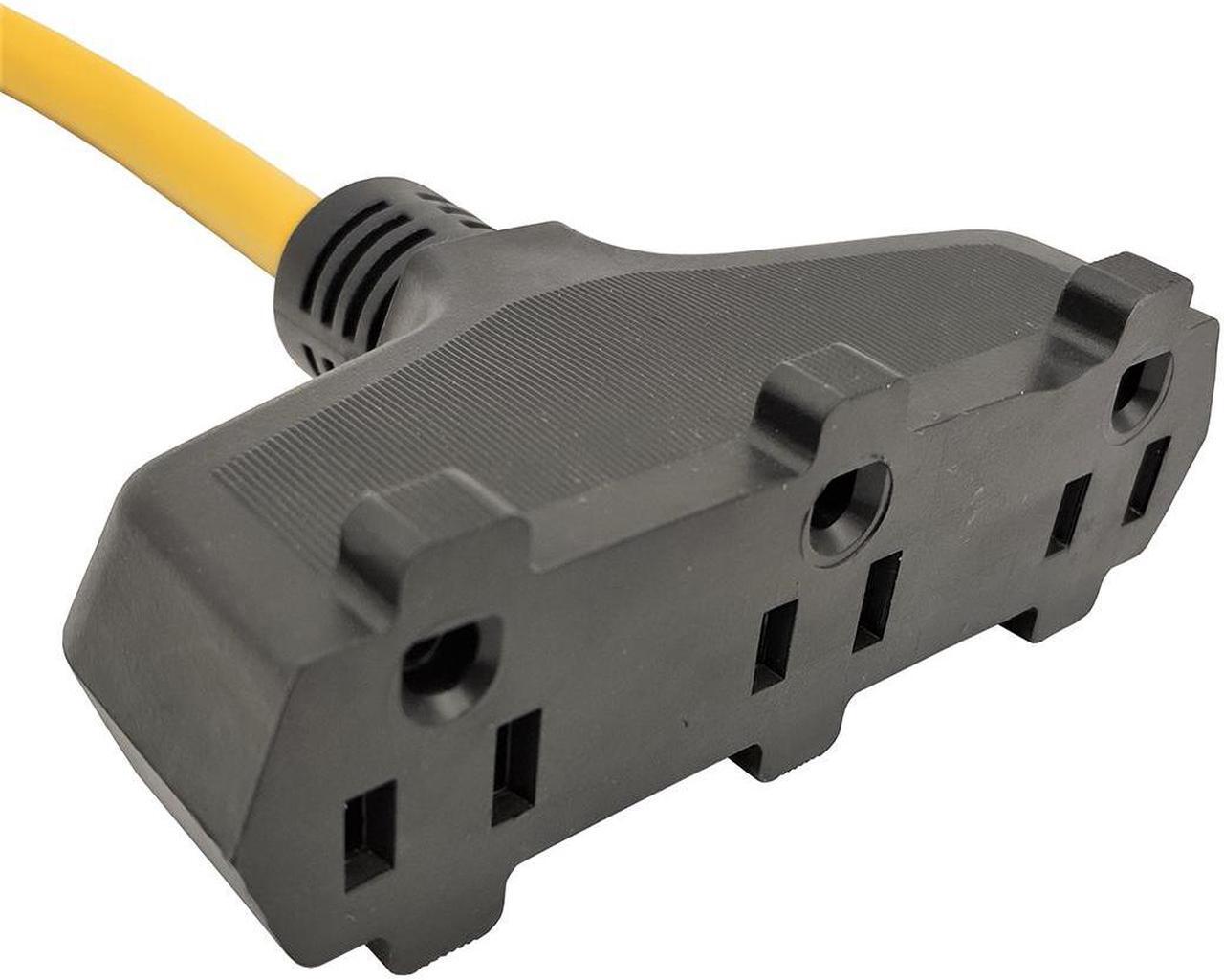 Alt view image 3 of 3 - Parkworld 885880B RV 30A to (3)15A Household Tri Outlet Adapter Cord 125V, TT-30P male with handle and lighted to (3)5-15R Tri-outlet 2 ft.