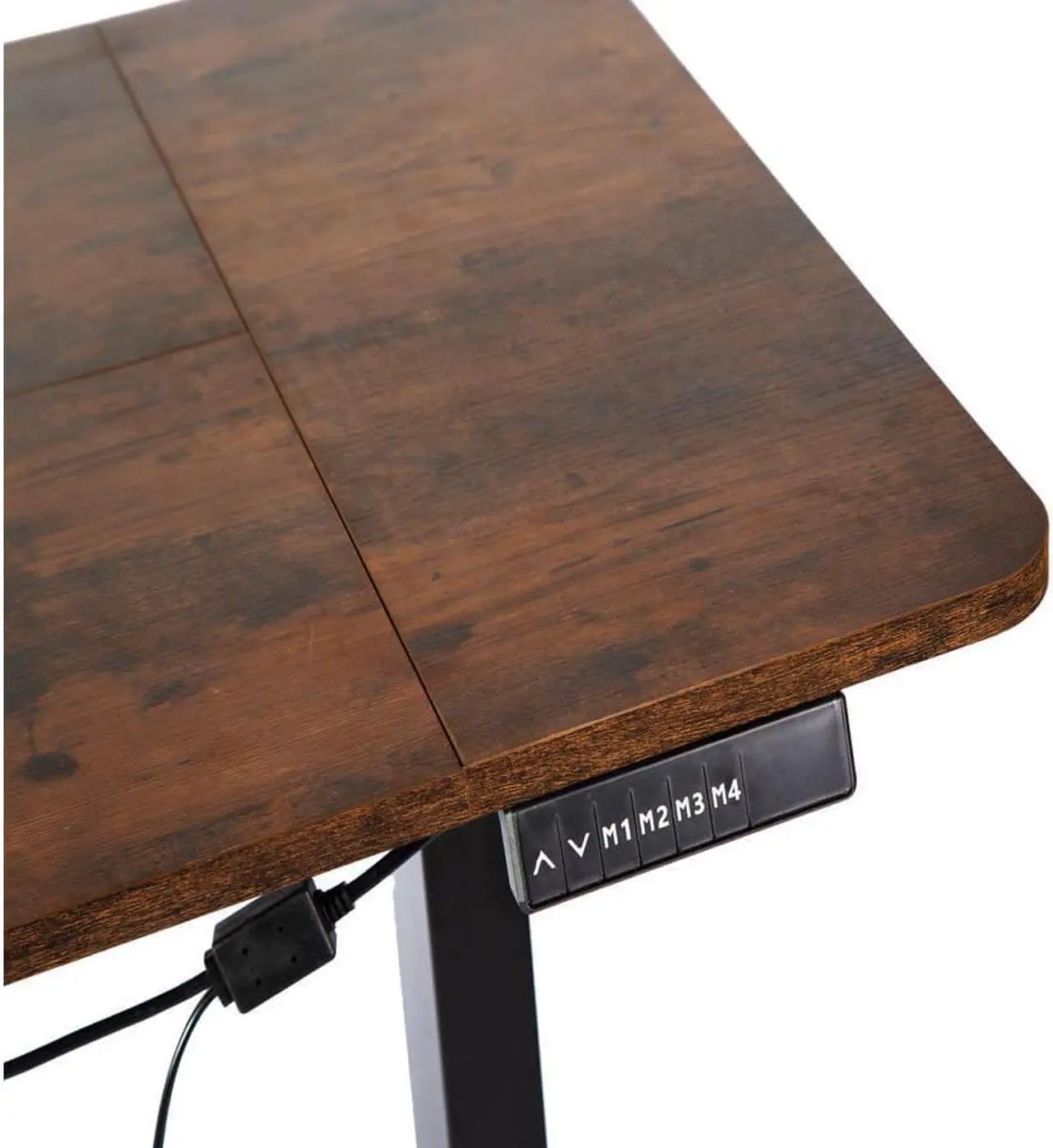 Alt view image 3 of 6 - Electric Height Adjustable Standing Desk 55 x 24 inches Sit Stand Up Home Office Desk With Splice Tabletop 4 Programmable Memory Present Vintage Wood Grain