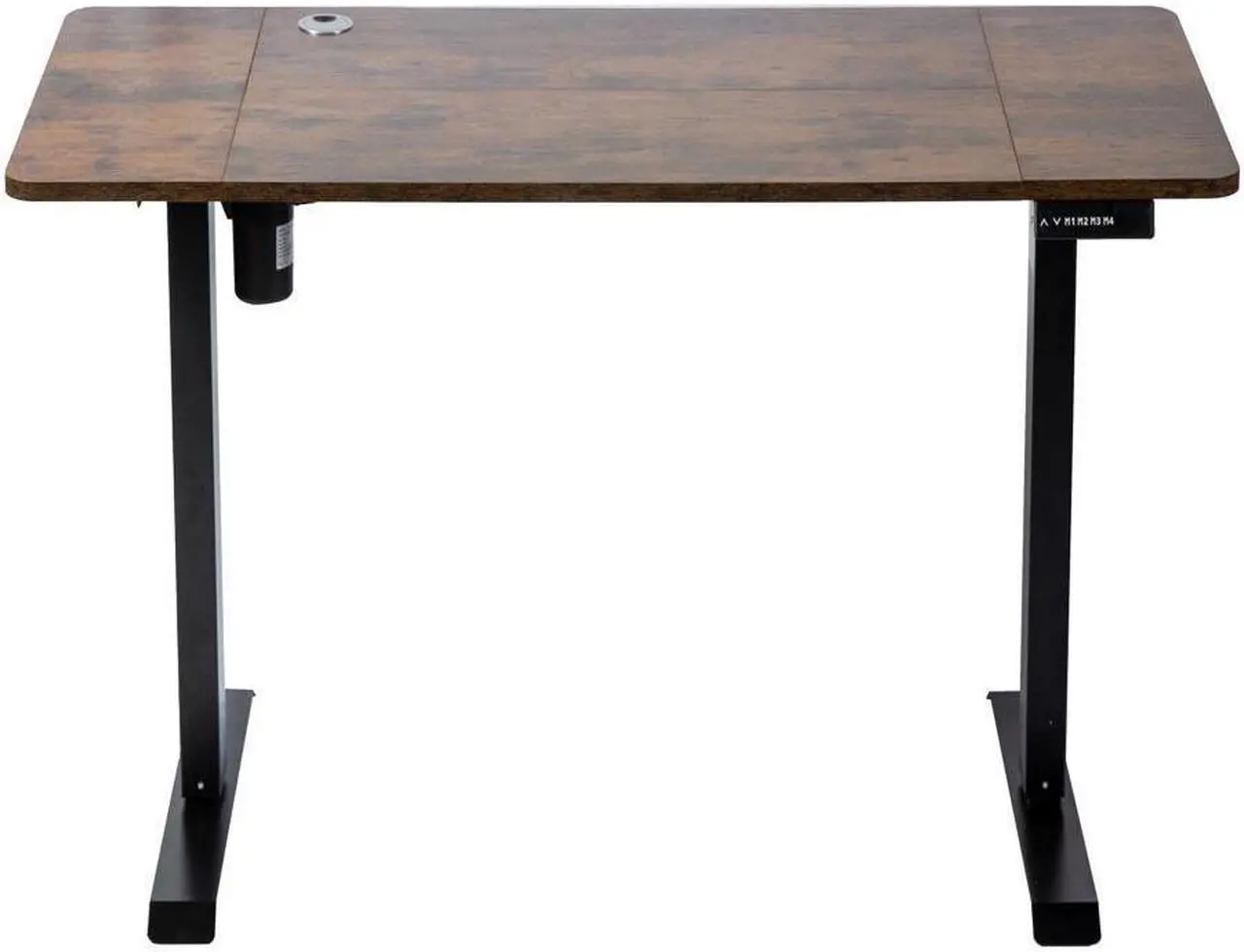 Main image of Electric Height Adjustable Standing Desk 55 x 24 inches Sit Stand Up Home Office Desk With Splice Tabletop 4 Programmable Memory Present Vintage Wood Grain