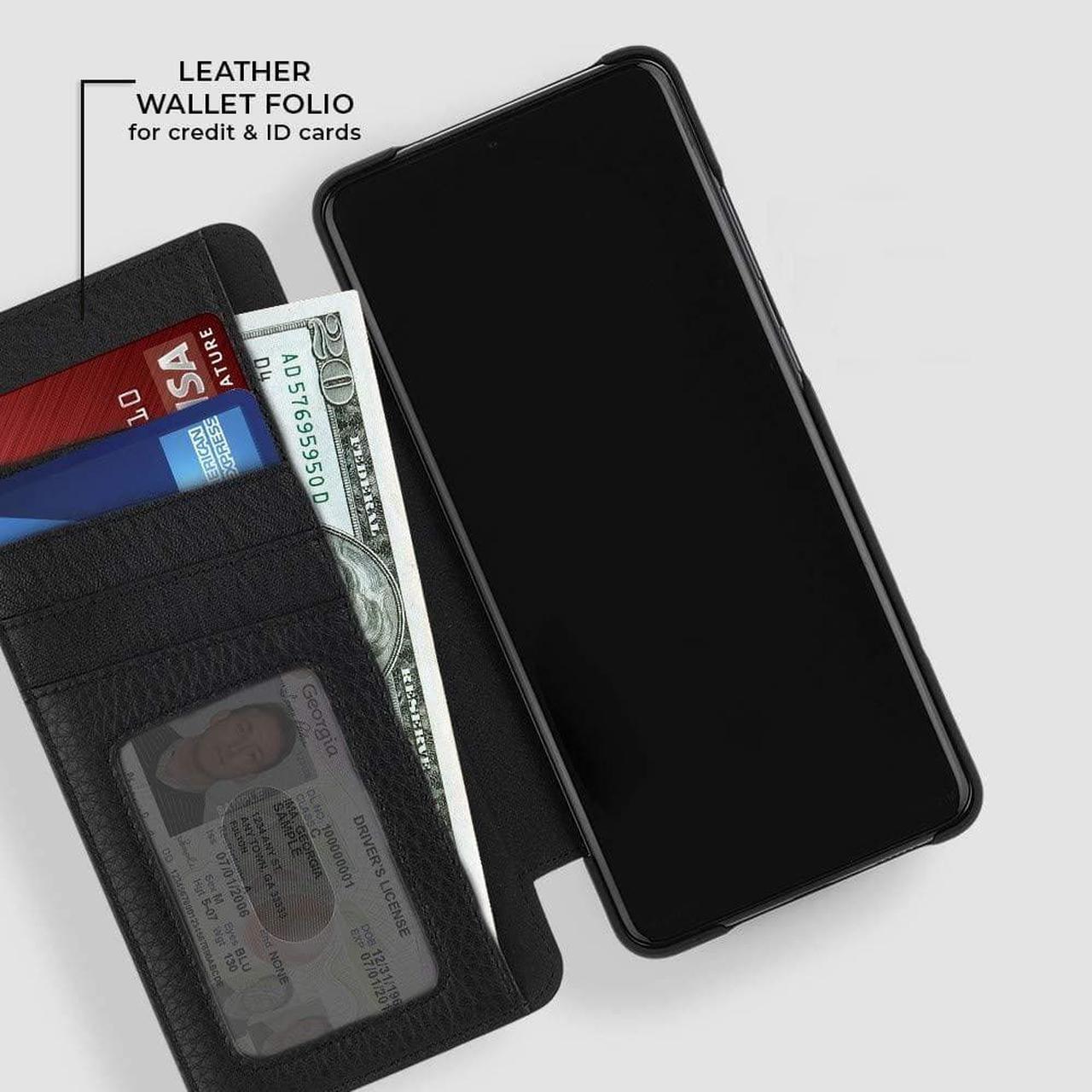 Alt view image 2 of 7 - Case-Mate Wallet Folio Case for Apple iPhone 11 Pro Max - Black (Genuine Leather)