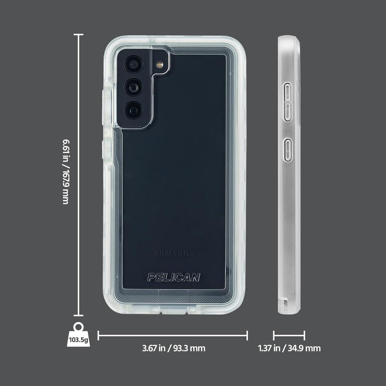 Alt view image 5 of 5 - Pelican Voyager Series - Samsung Galaxy S21 FE Case [Wireless Charging Compatible] [Anti-Yellow] Heavy Duty Rugged Phone Case With Belt Clip Holster Kickstand [18FT MIL-Grade Drop Protection] - Clear
