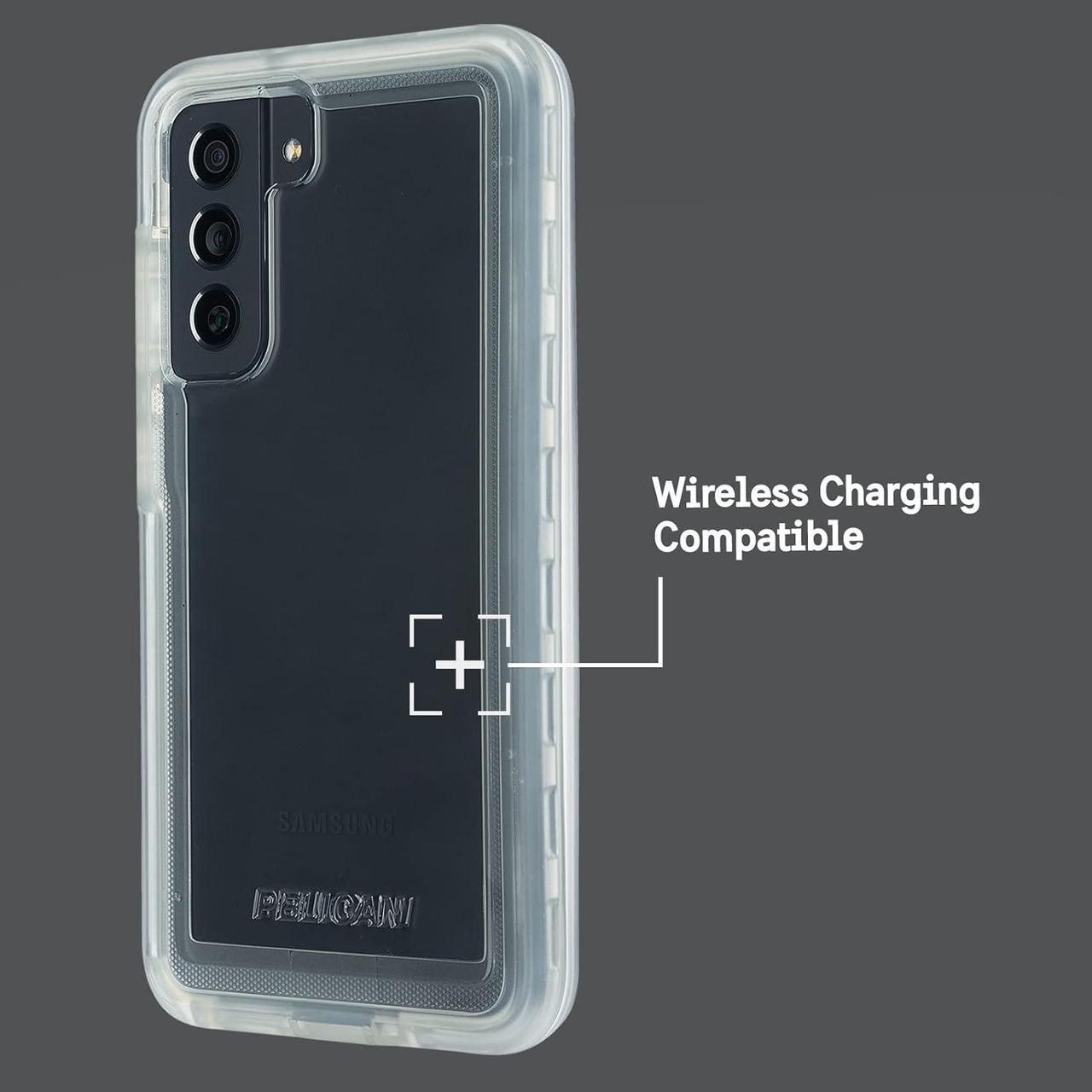 Alt view image 4 of 5 - Pelican Voyager Series - Samsung Galaxy S21 FE Case [Wireless Charging Compatible] [Anti-Yellow] Heavy Duty Rugged Phone Case With Belt Clip Holster Kickstand [18FT MIL-Grade Drop Protection] - Clear