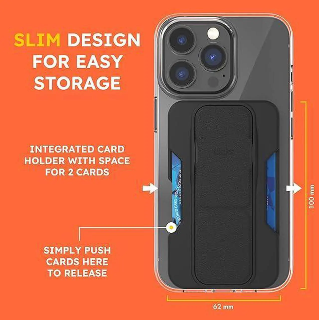 Main image of CLCKR MagSafe Wallet Stand & Grip Phone Grip Black