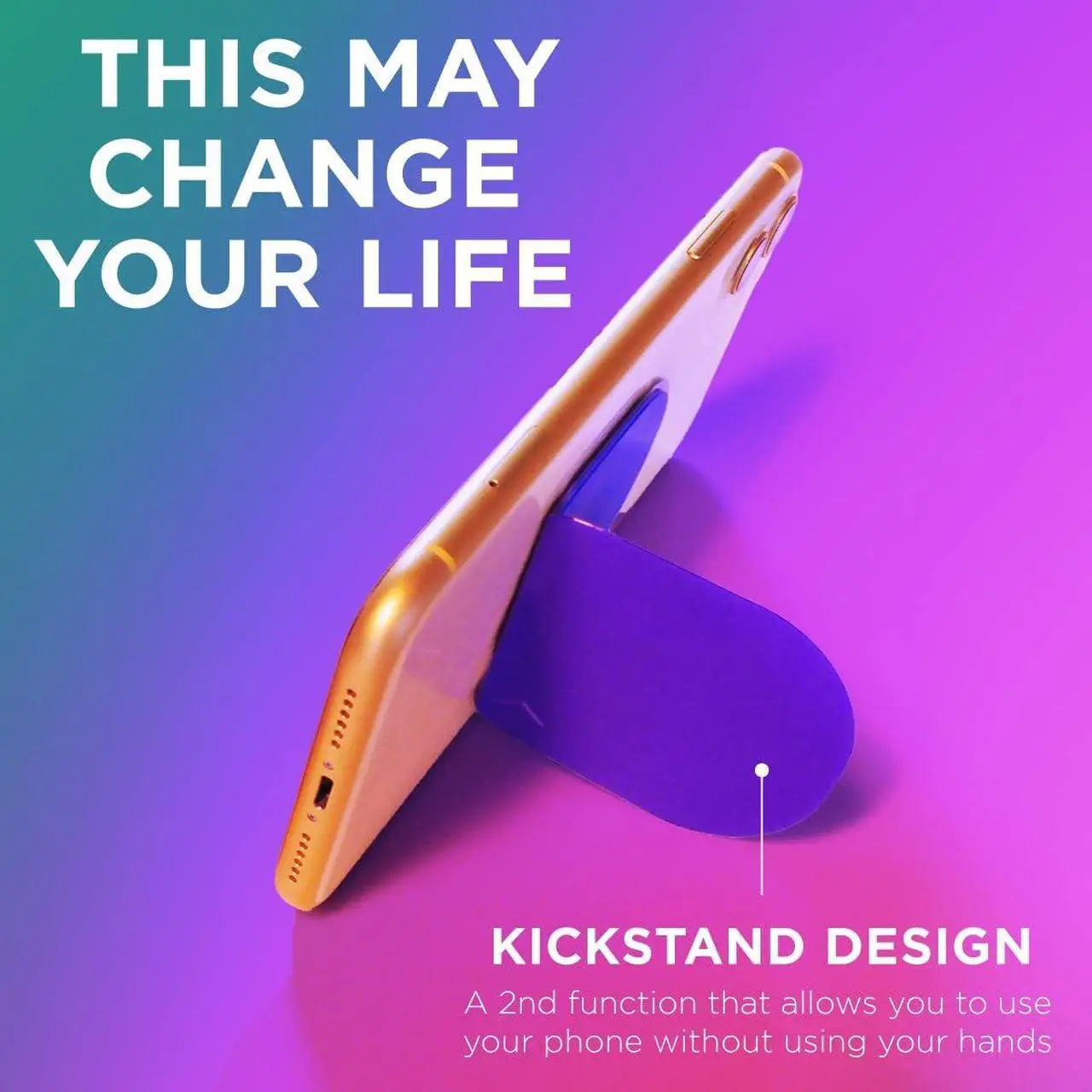 Alt view image 3 of 3 - Flipstik Defy Gravity Flip  Stick To Nearly Any Surface Kick Stand Black