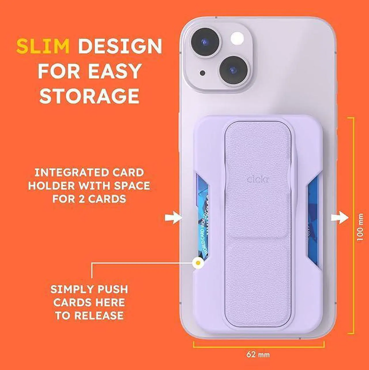 Alt view image 4 of 5 - Clckr Magsafe Wallet Stand & Grip Purple