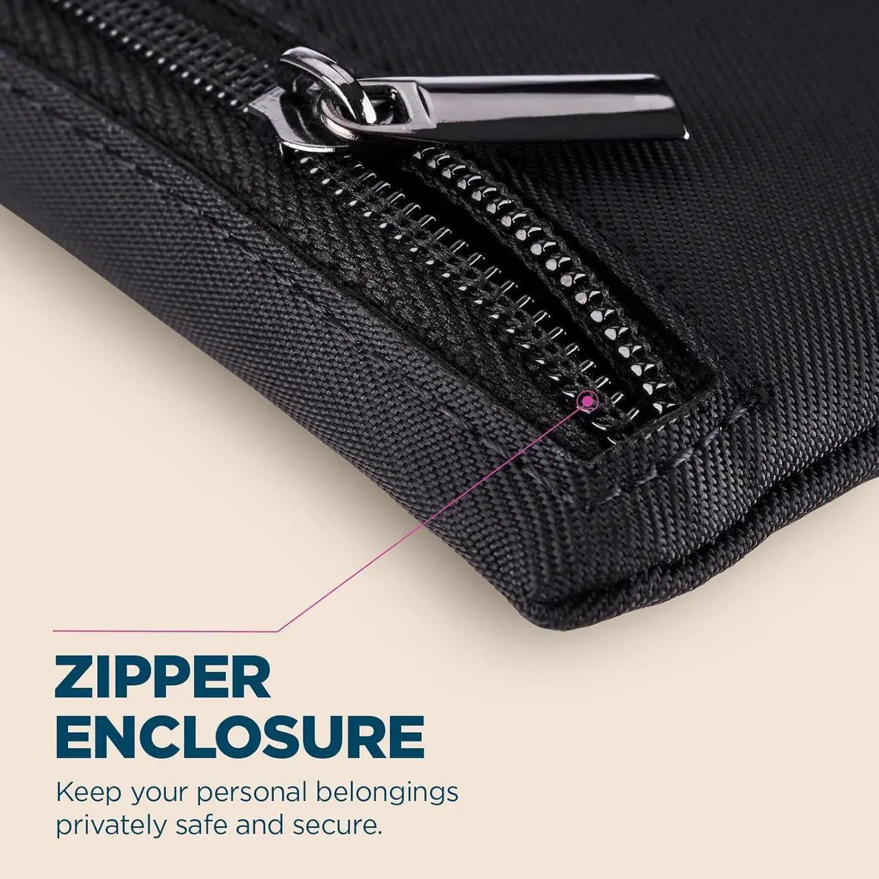 Alt view image 3 of 5 - Casemate Magnetic Phone Pouch Works With  Magsafe Zipper Pouch Black