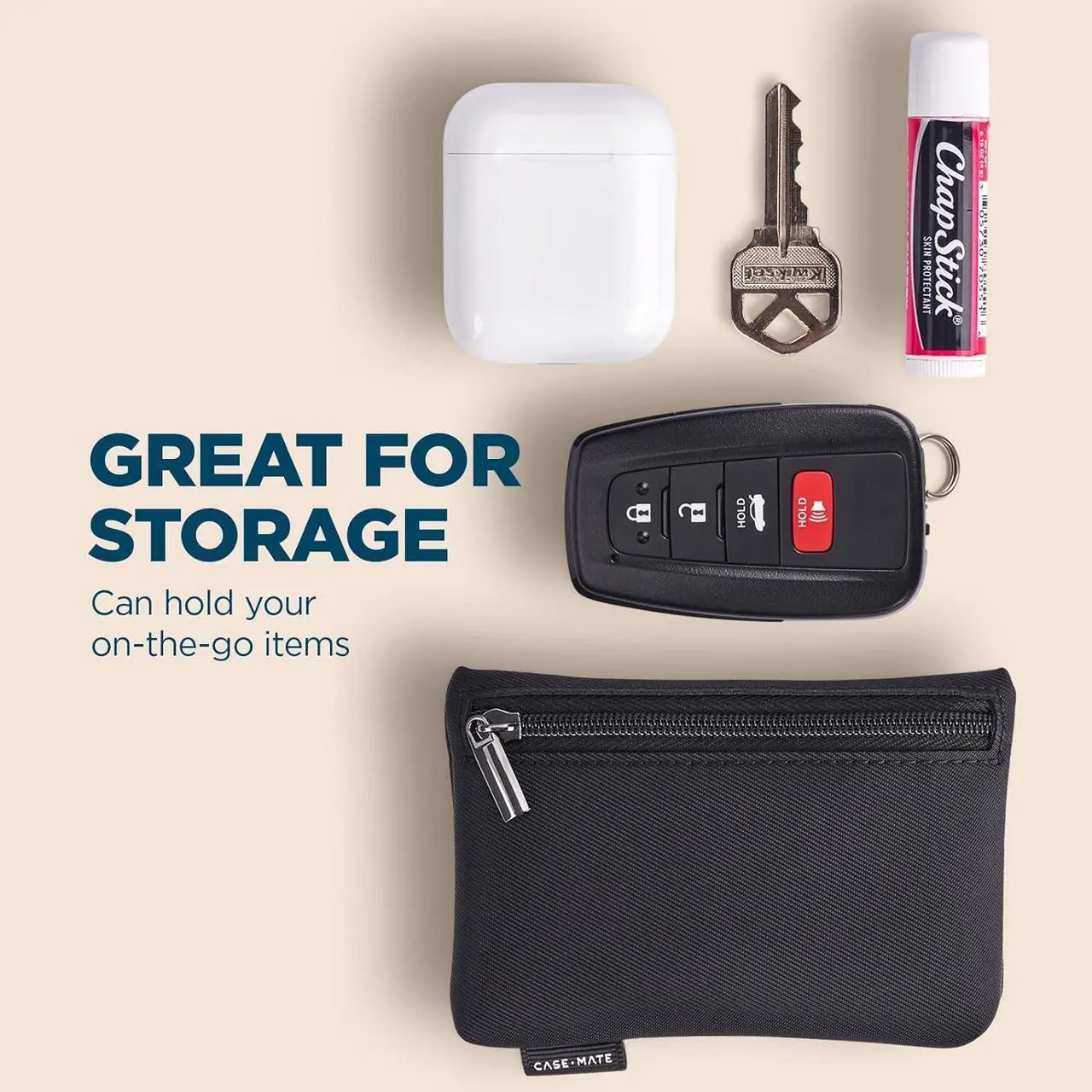 Alt view image 5 of 5 - Casemate Magnetic Phone Pouch Works With  Magsafe Zipper Pouch Black