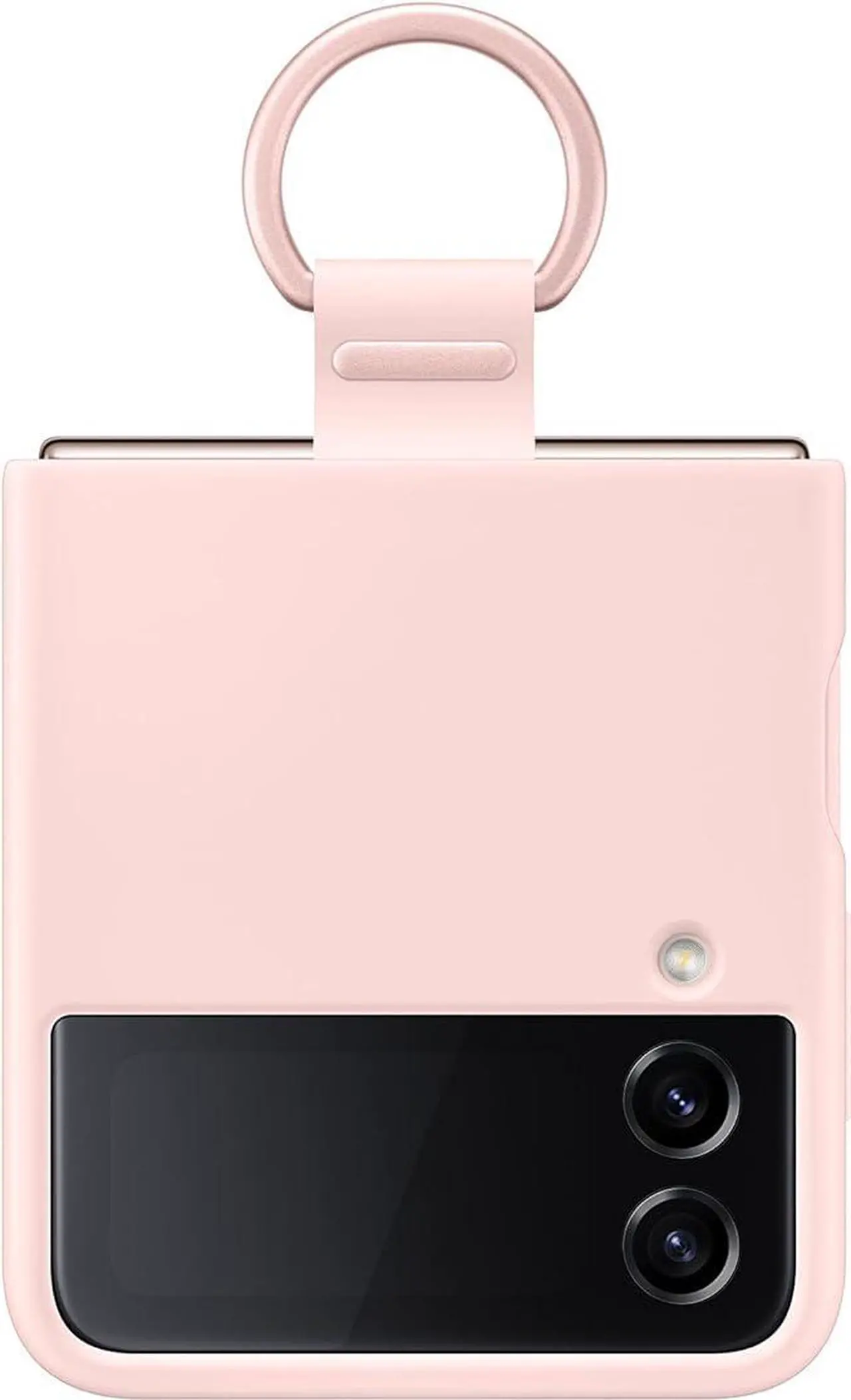 Alt view image 4 of 4 - SAMSUNG Galaxy Z Flip 4 Silicone Cover with Ring, Protective Phone Case with Finger Loop, Matte Finish, Bold Style, Handheld Design, US Version, Pink