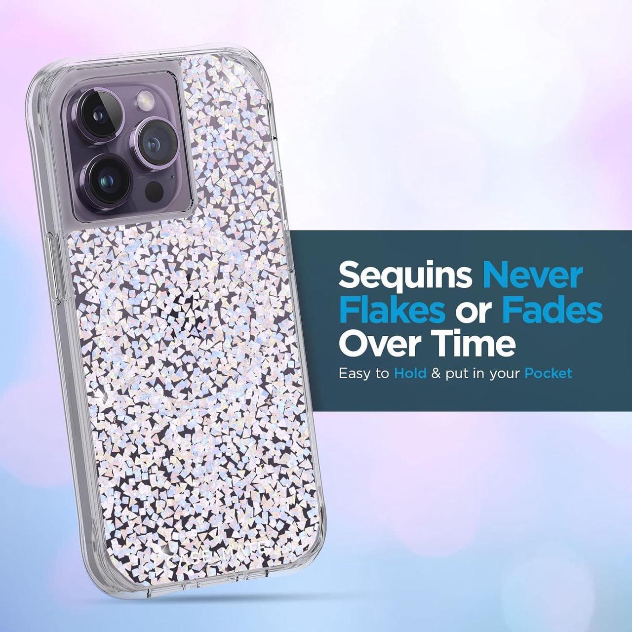 Alt view image 3 of 4 - Case-Mate iPhone 14 Pro Case - Twinkle Diamond [10ft Drop Protection] [Compatible with MagSafe] Magnetic Cover with Cute Bling Sparkle for iPhone 14 Pro 6.1", Anti-Scratch, Shock Absorbent, Slim Fit