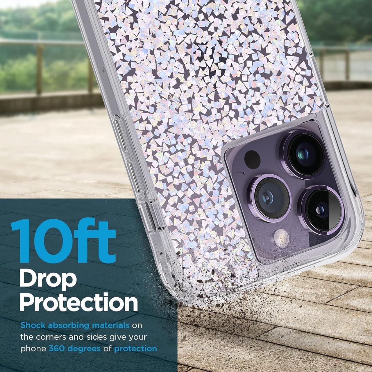 Alt view image 2 of 4 - Case-Mate iPhone 14 Pro Case - Twinkle Diamond [10ft Drop Protection] [Compatible with MagSafe] Magnetic Cover with Cute Bling Sparkle for iPhone 14 Pro 6.1", Anti-Scratch, Shock Absorbent, Slim Fit