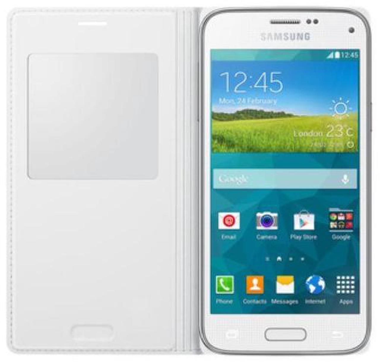 Alt view image 3 of 3 - Samsung Galaxy S5 Case S View Flip Cover Folio I Color: White