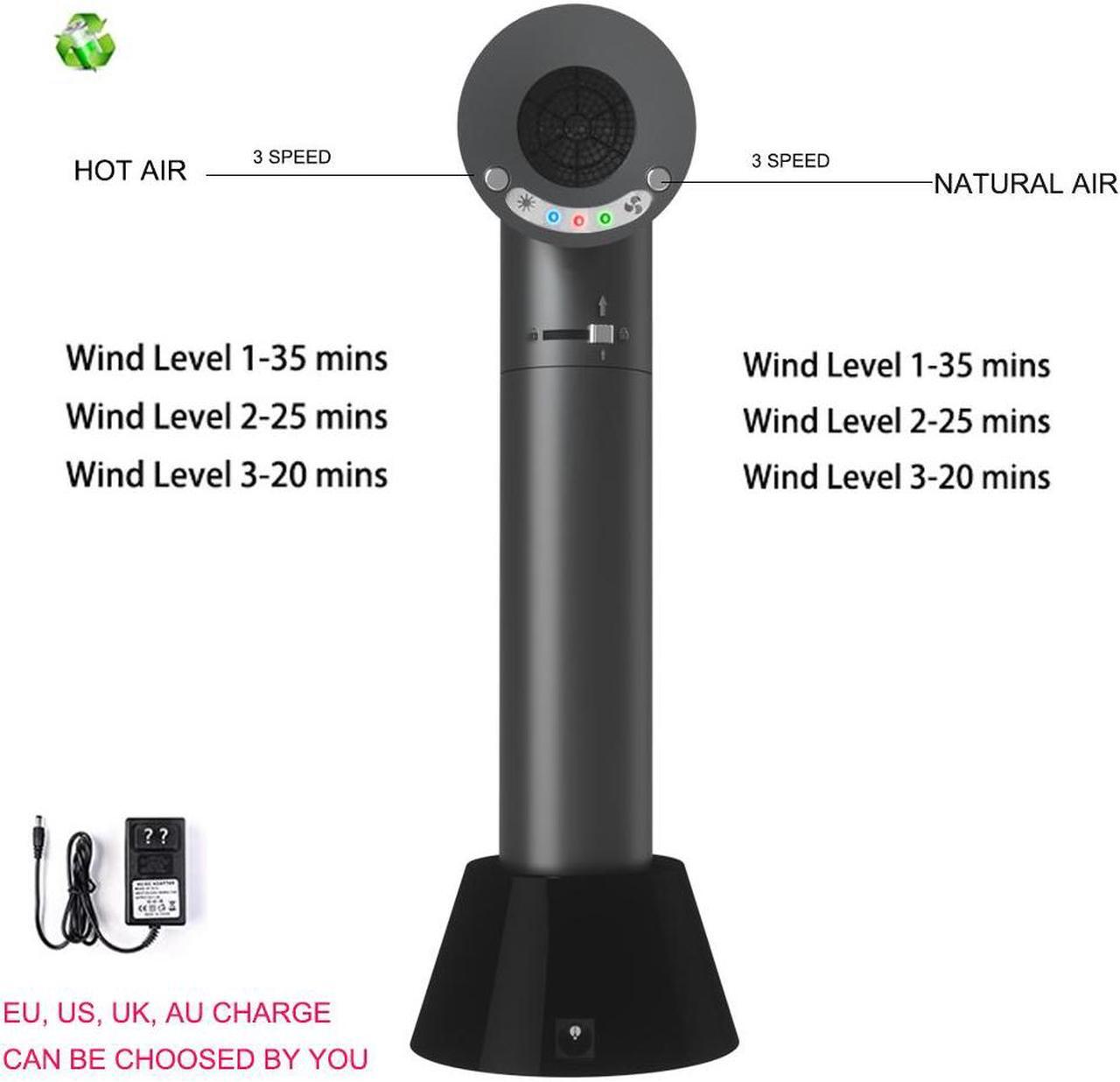 Alt view image 6 of 7 - Rechargeable Hair Dryer with Double Battery Smart Temperature And Air Speed Switch Adjustment Blower and Battery Seperate Design Outdoor Cordless Use Suitable for Travelling Swimming Driving