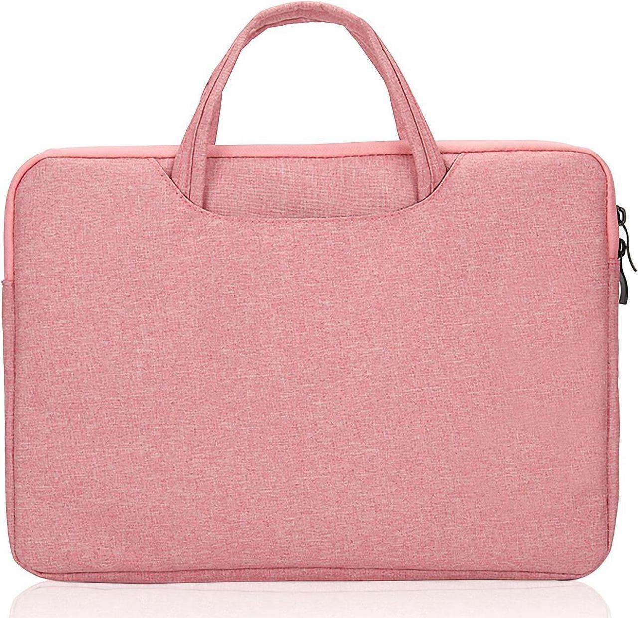 Honfomy Carry Handle Laptop Bag in Water Resistance Fabric Pink 14"