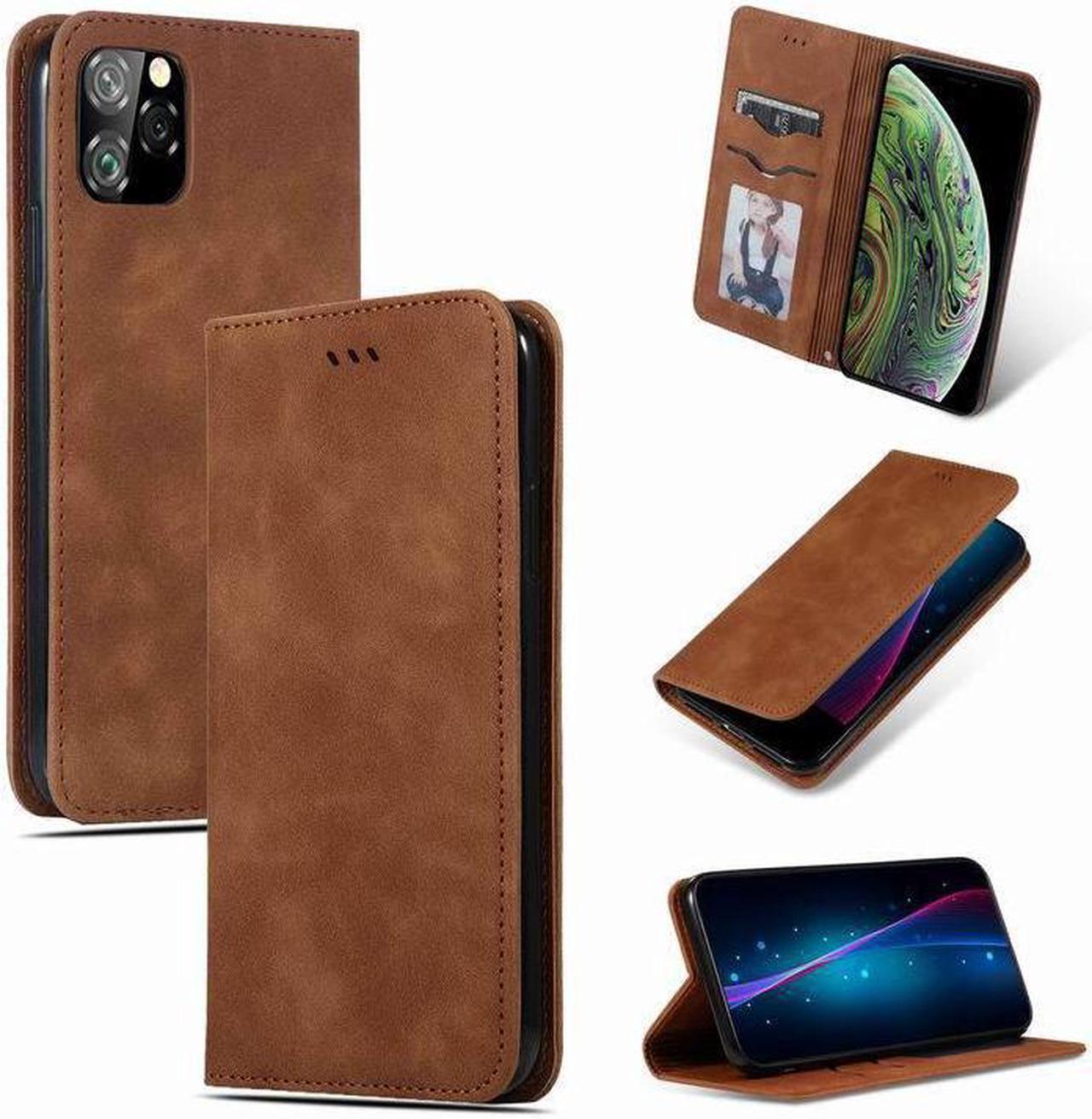 Honfomy TPU Leather iPhone Wallet Case Book Flip Cover with Credit Card Slot and Magnetic Closure