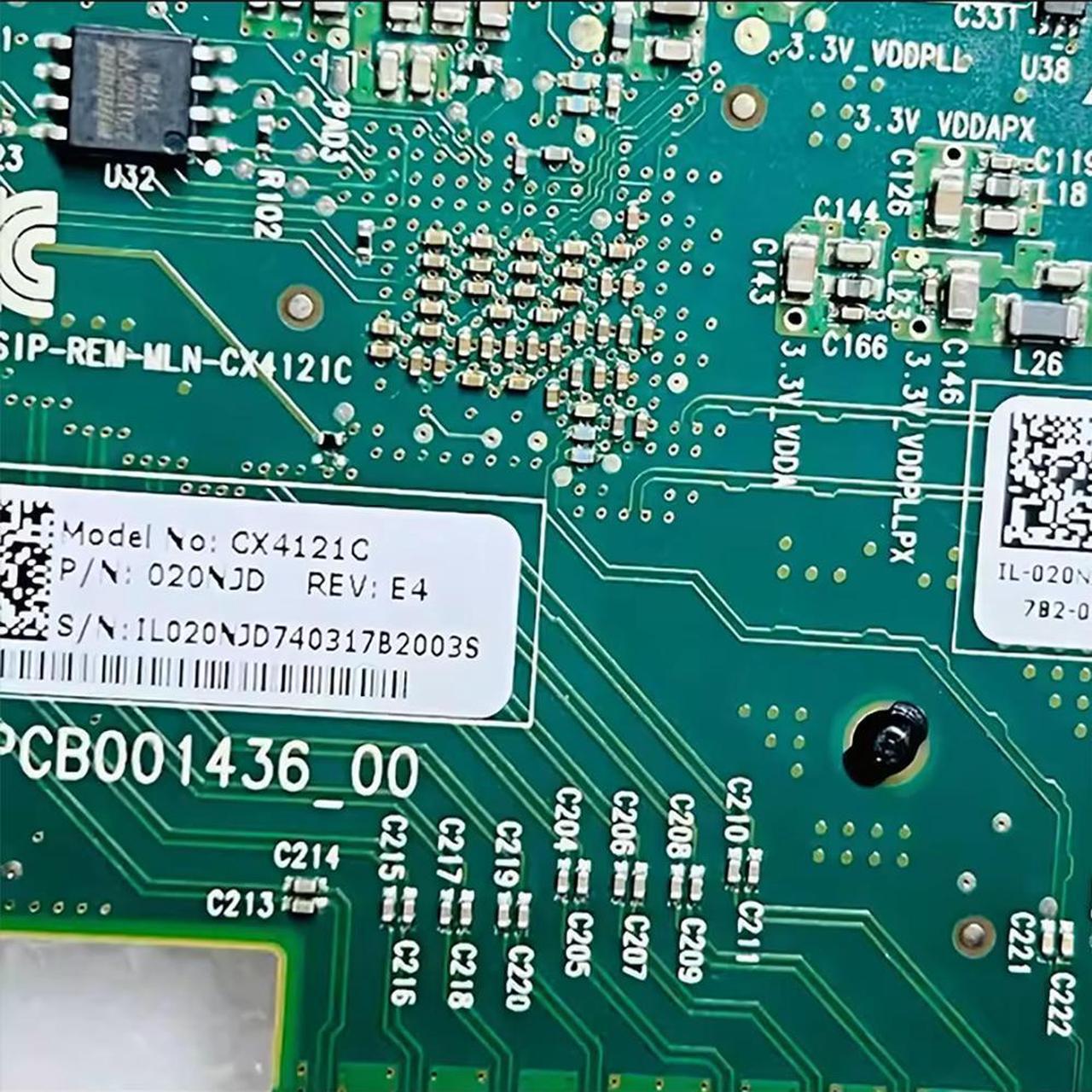 Alt view image 3 of 5 - NIC Ethernet OMRT0D 020NJD 25G Network Card CX4121C ConnectX-4LX