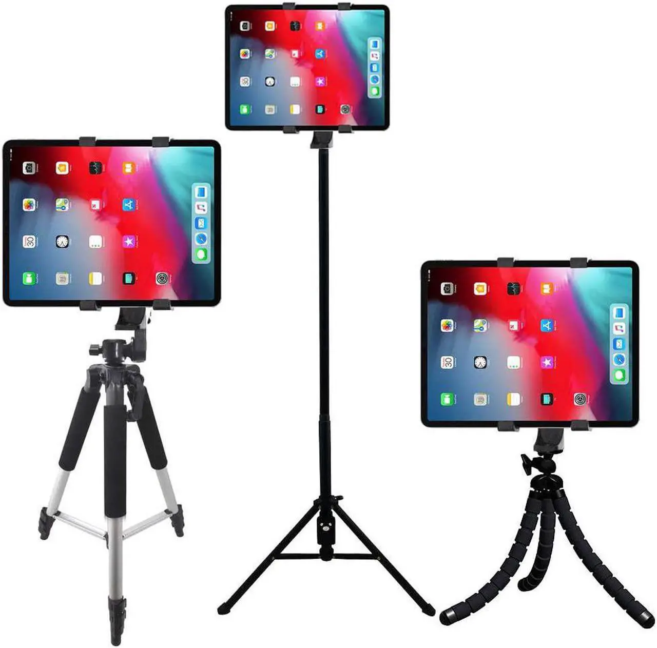 Alt view image 2 of 5 - Acuvar Tablet Holder Tripod Mount (Universal) fits iPad Tablets and Other Tablets + an eCostConnection Microfiber Cloth