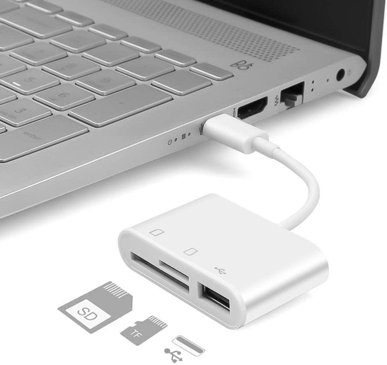 Alt view image 3 of 5 - Acuvar USB C Ultra High Speed Memory Card Reader & Writer for SD, HC, SDXC, MicroSD, SDHC, MicroSDXC for Computers, Smartphones and All USB C Enabled Devices Plug and Play OSX OTG USB Windows Chrome