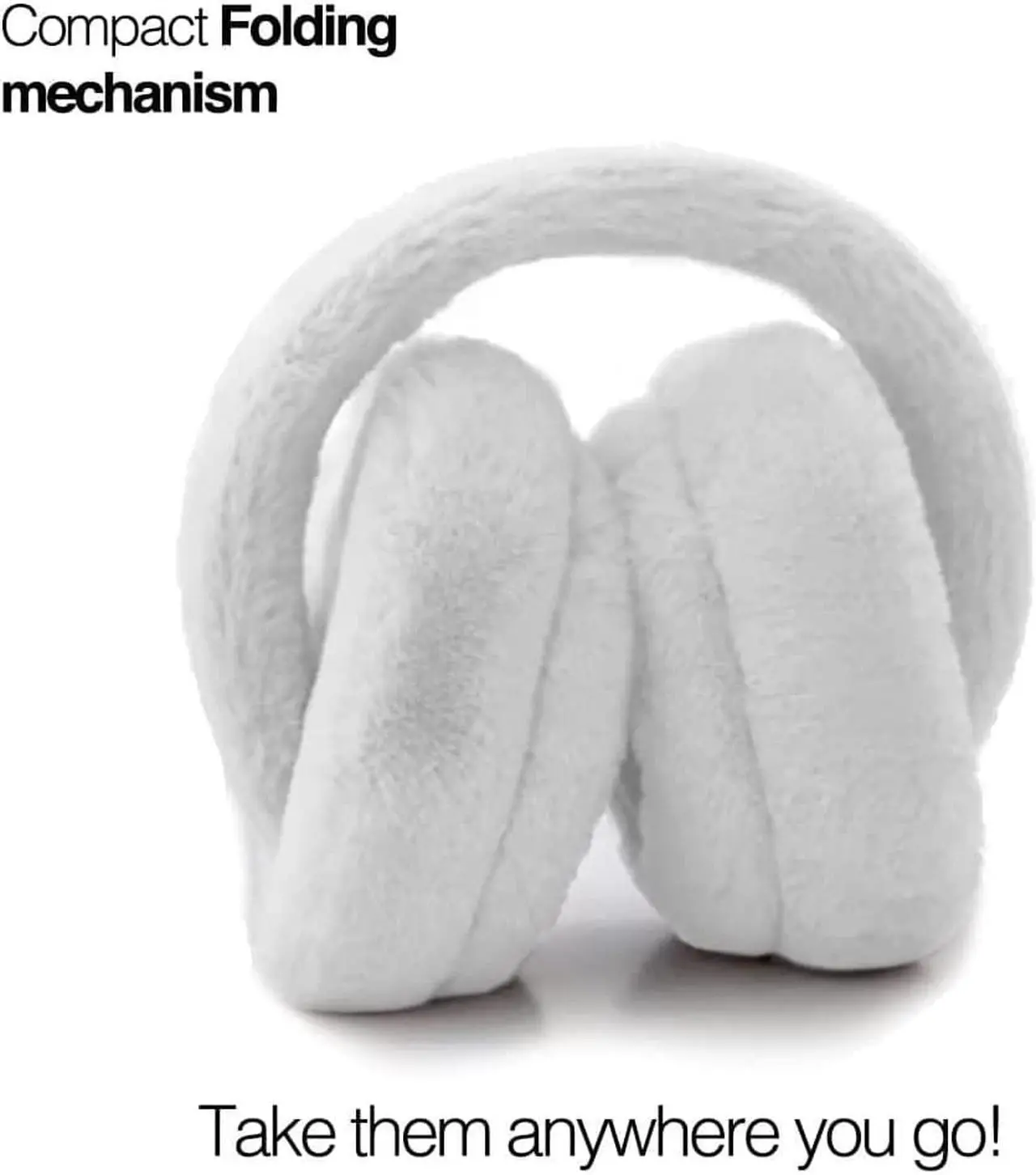 Alt view image 2 of 4 - Acuvar Wireless Bluetooth 5.0 Rechargeable Over The Ear Headphone Earmuffs with Extra Soft and Warm Fabric, Microphone, Powerful Surround Stereo Bass and Passive Noise Cancelling White