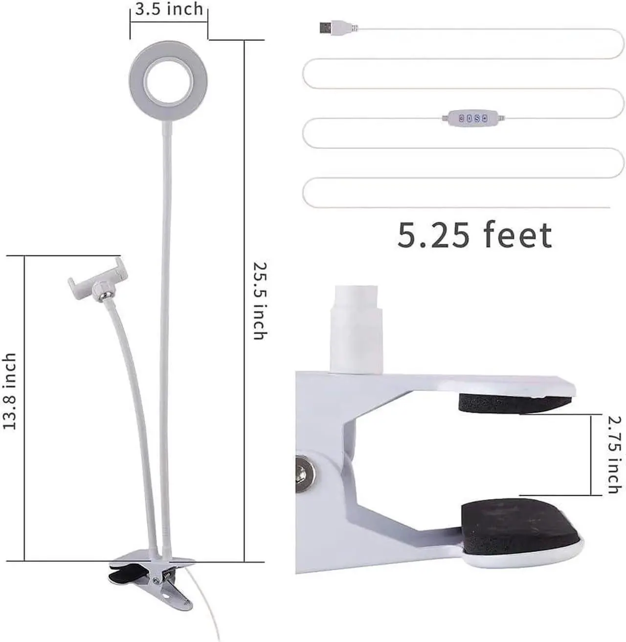 Alt view image 4 of 4 - Acuvar Live Streaming Light Vlogging Kit with Clamping Flexible 360° Ring Light, Three Light Modes, Smart Phone Holder and Wireless Remote