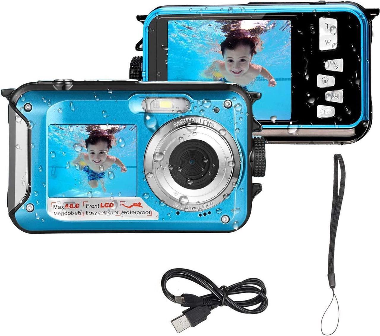 Main image of Acuvar 48MP Megapixel Waterproof Dual Screen Full HD 1080P Digital Camera for Under Water Photo and Video Recording for Selfies with LED Flash Light for Adults and Kids