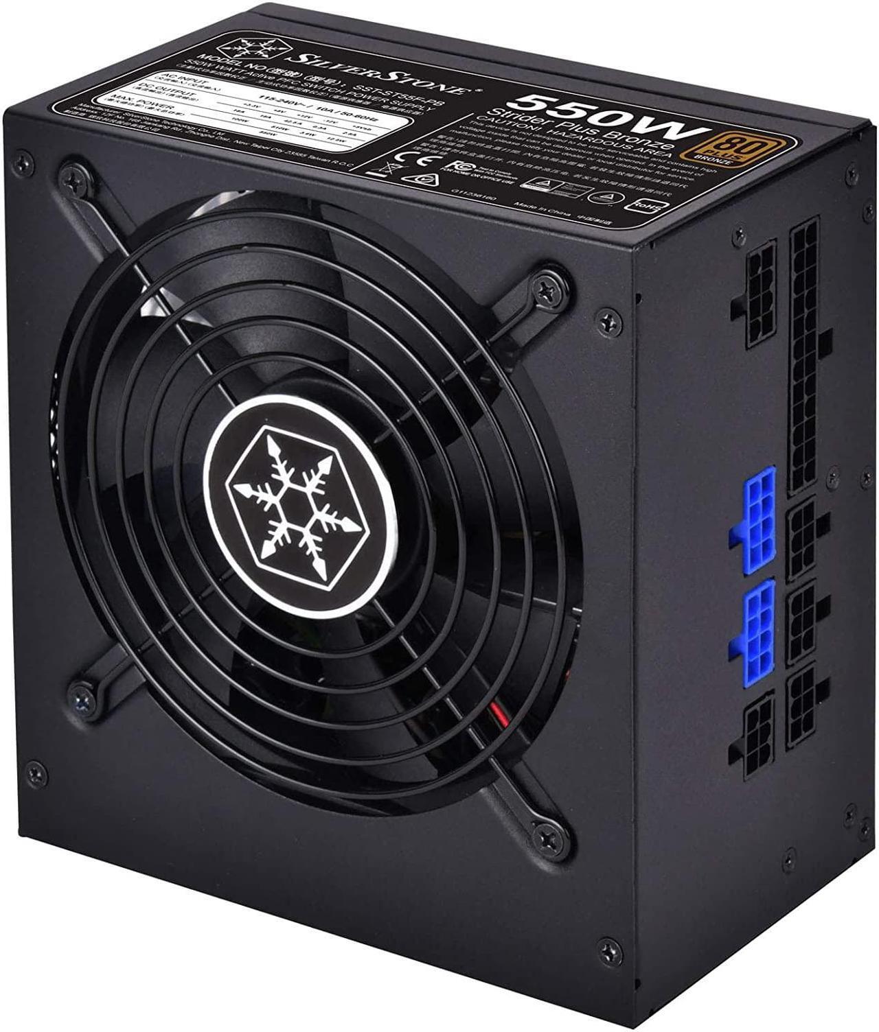 Alt view image 5 of 9 - 550W, ATX, single +12V rails with 42.5A output, Silent 120mmFan with 18dBA, efficiency 80Plus Bronze certification, fully modular cable, 140mm depth, 2x8/6pin PCI-E.