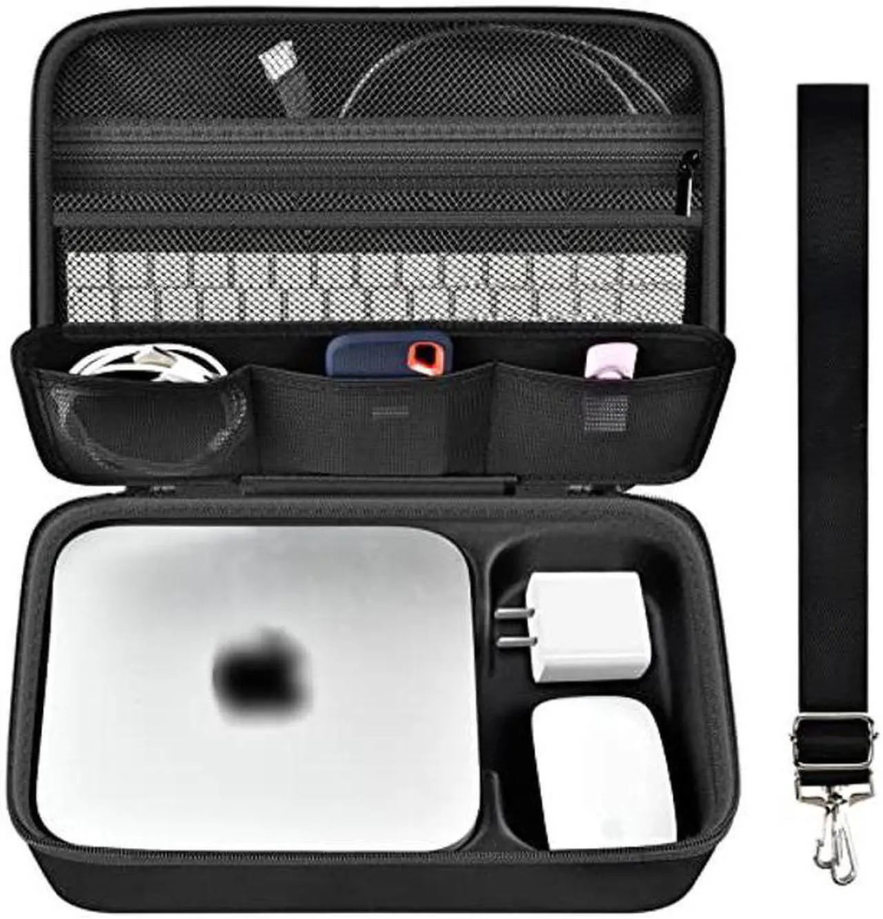 Main image of Case Compatible with Apple 2023 Mac Mini M2/ Mac Mini M1 & Mac Mini Previous Model Desktop Computer, Electronics Organizer Fits for Keyboard, Magic Mouse and Accessories (Box Only)-Black