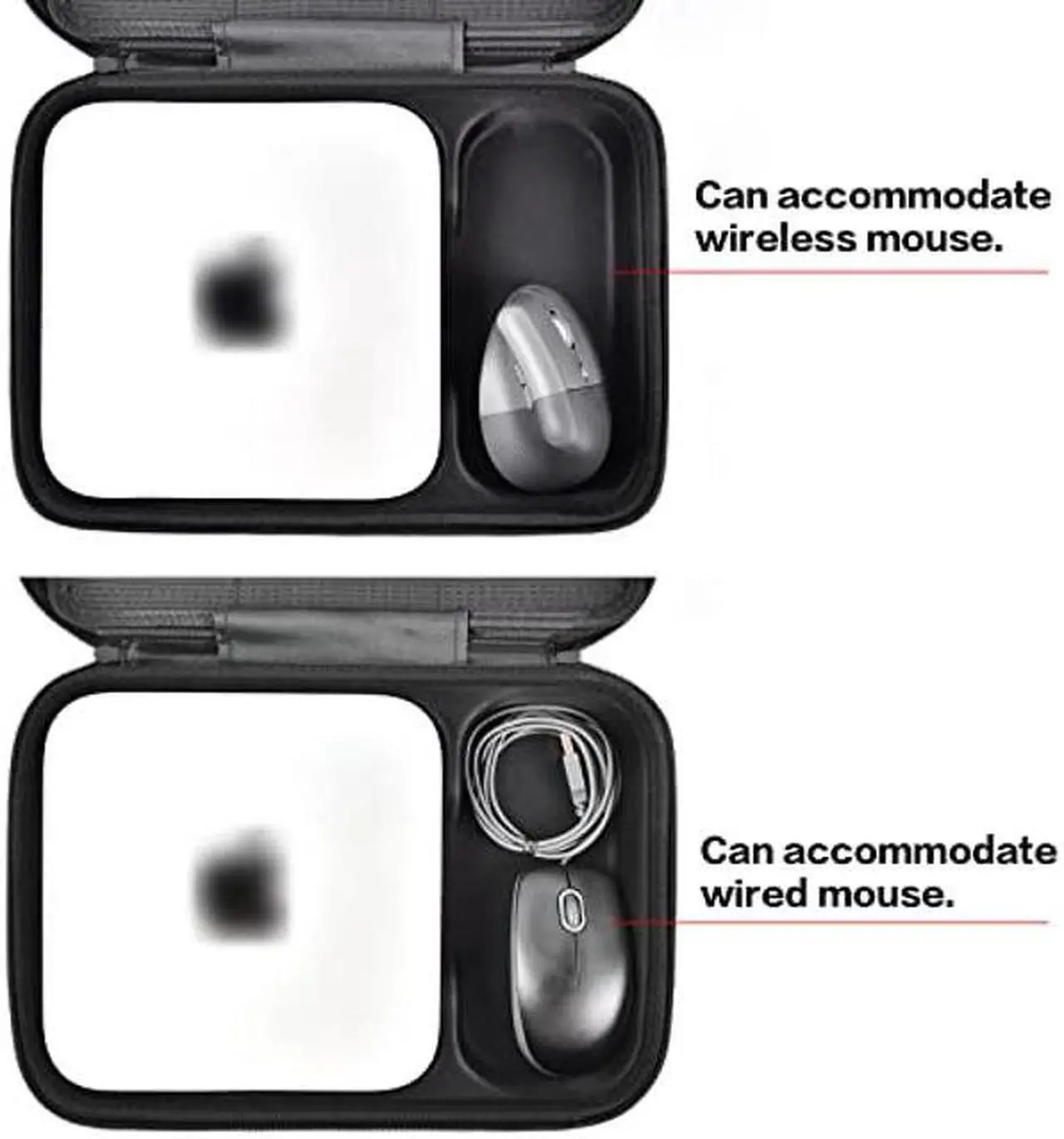Alt view image 4 of 5 - Case Compatible with Apple 2023 Mac Mini M2/ Mac Mini M1 & Mac Mini Previous Model Desktop Computer, Electronics Organizer Fits for Keyboard, Magic Mouse and Accessories (Box Only)-Black