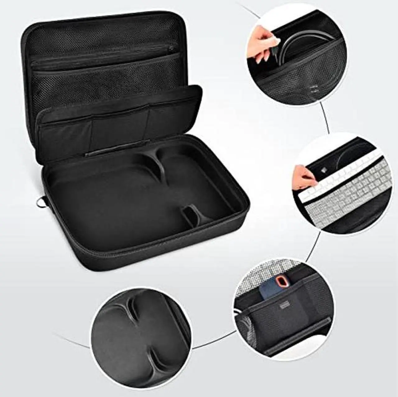 Alt view image 5 of 5 - Case Compatible with Apple 2023 Mac Mini M2/ Mac Mini M1 & Mac Mini Previous Model Desktop Computer, Electronics Organizer Fits for Keyboard, Magic Mouse and Accessories (Box Only)-Black