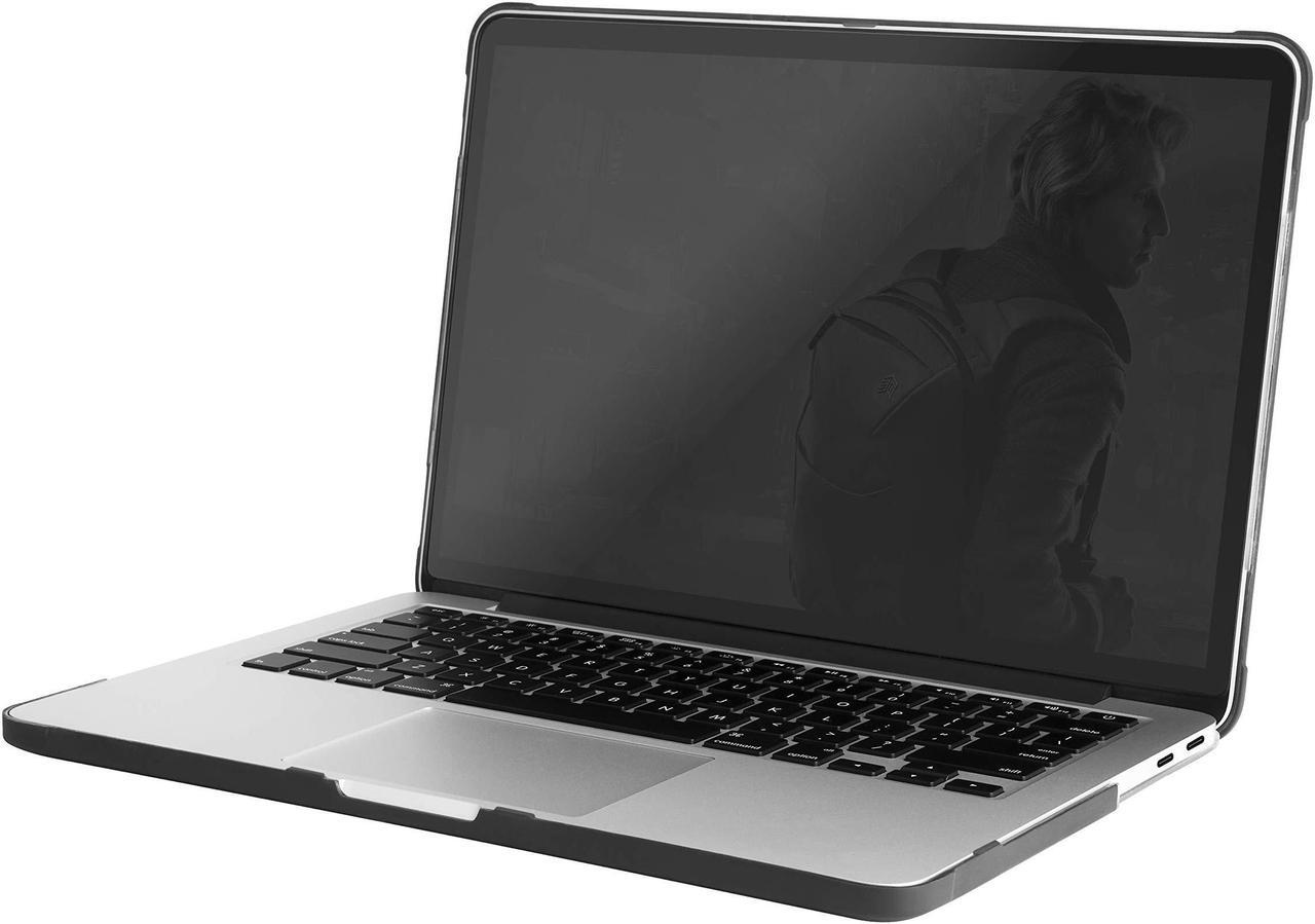 Alt view image 2 of 3 - STM Dux for MacBook Air (13-inch) Ultra Protective case - M1 & Retina 2020/2018 Models (A1932/A2179/A2337) - Translucent, Rugged, Mil-Spec Drop Tested Laptop Cover - Black (stm-122-293MW-01)