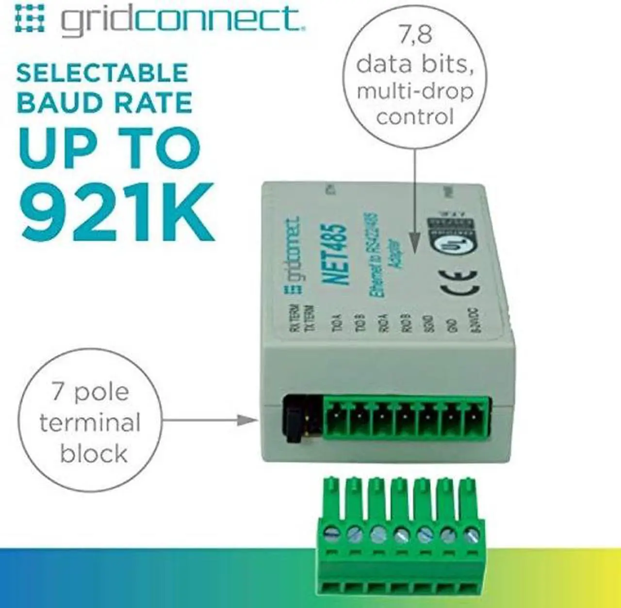 Alt view image 2 of 5 - NET485 - RS485 Ethernet Adapter (GC-NET485-01)